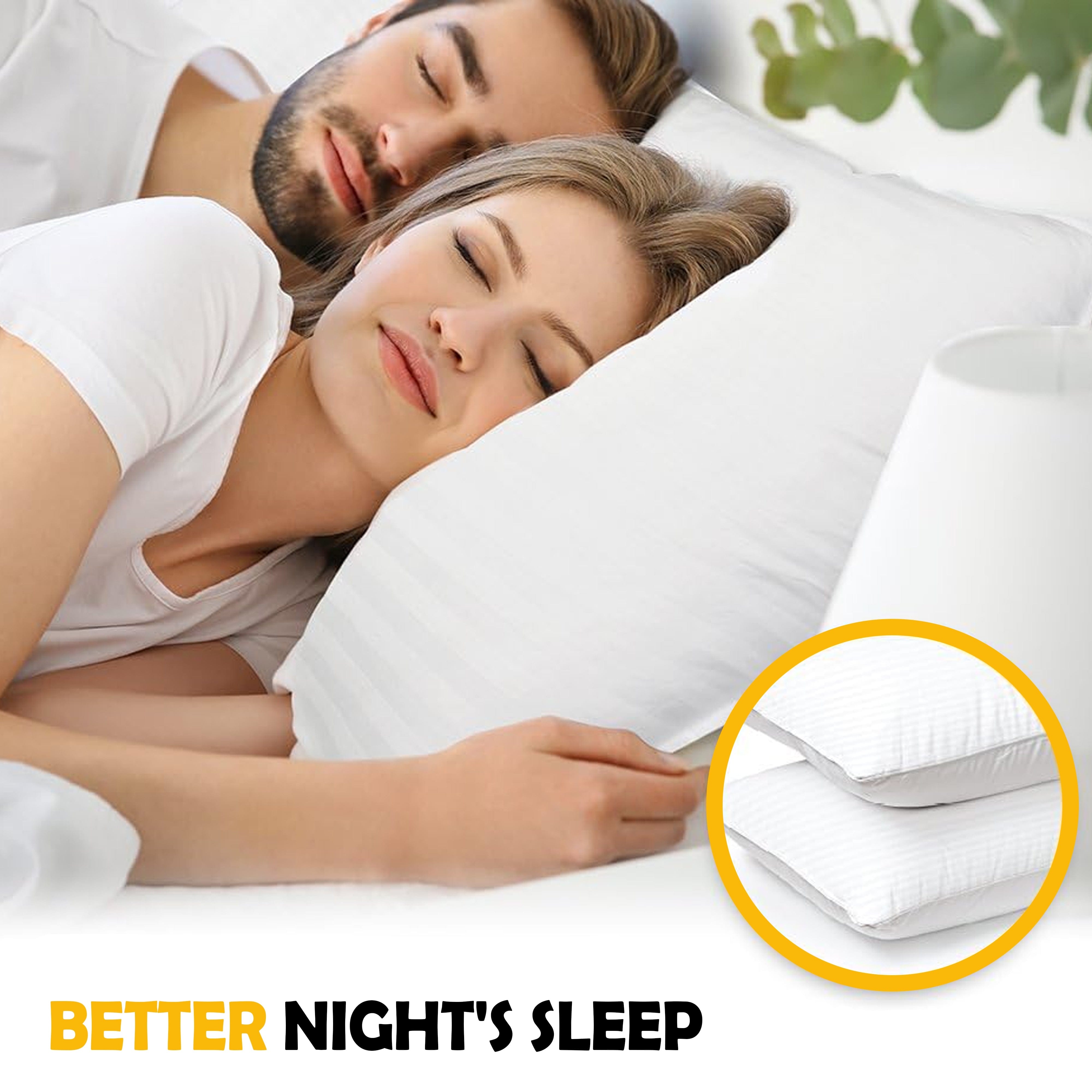 2 Pack Luxury Hotel Pillows Hypoallergenic Hollowfibre Soft Medium Support for Comfortable Sleep by OLIVIA ROCCO