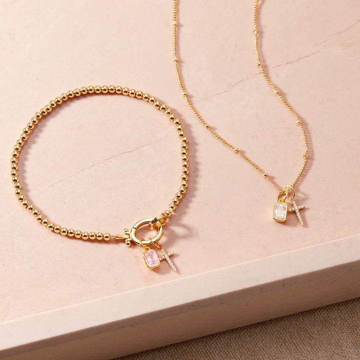 Cross Birthstone Necklace