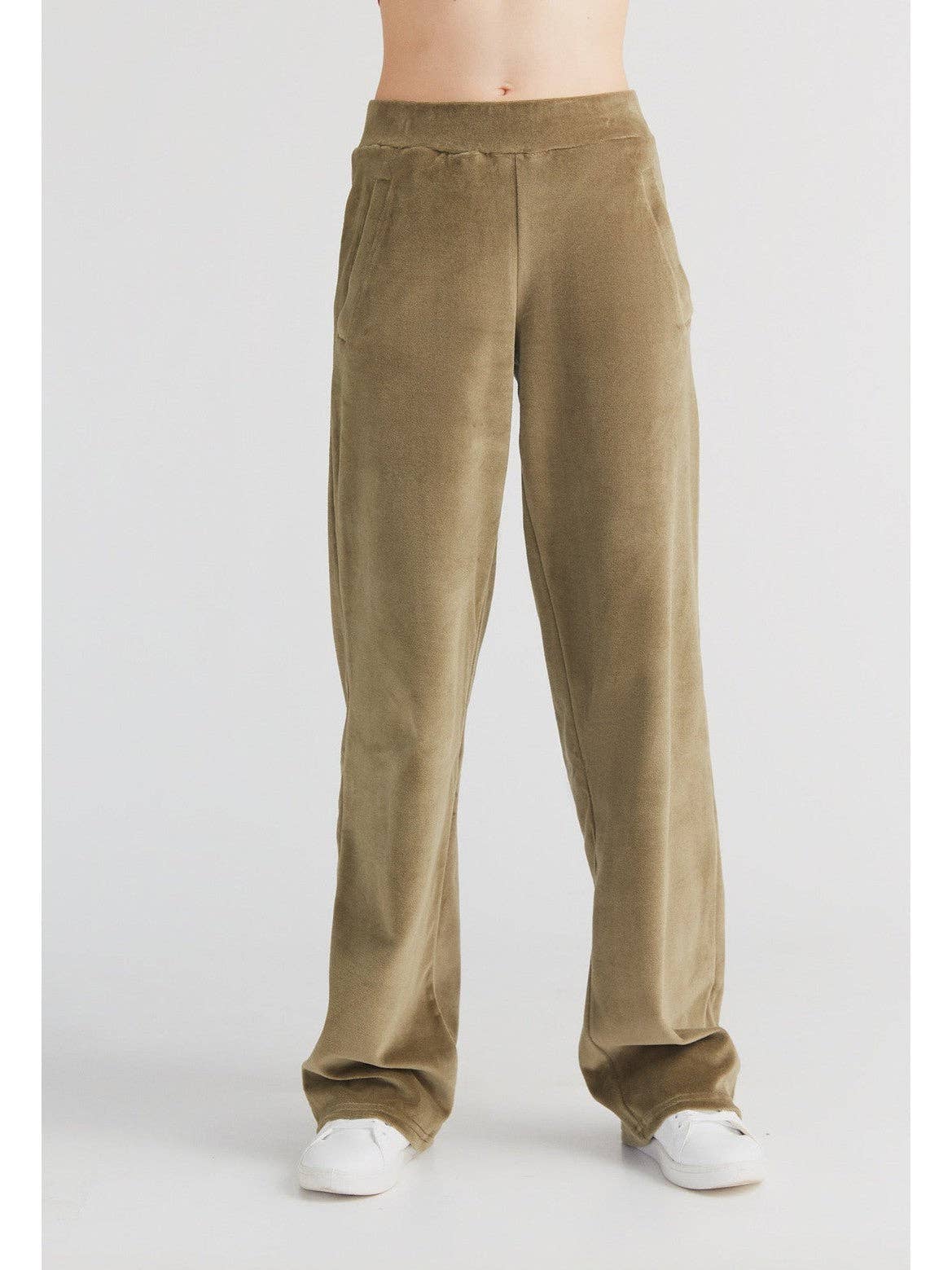 Organic Soft Fleece Straight Cut Sweatpants: Womens