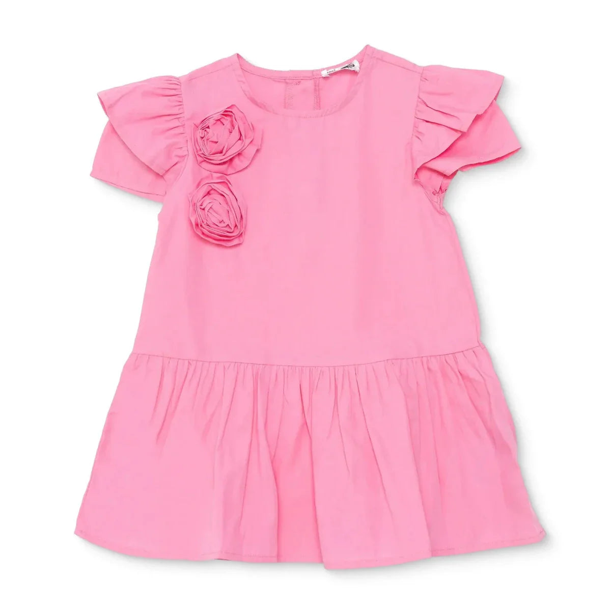 HelloBaby Girls Dress Flower Flower Garden Crew Neck Short Sleeve - Pink