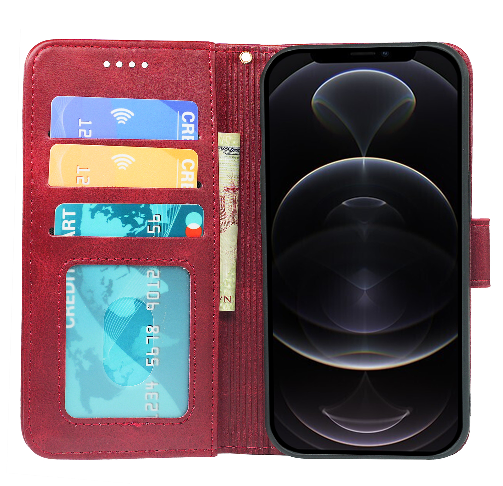 iPhone 13 Series Book Flip Case Leather Wallet