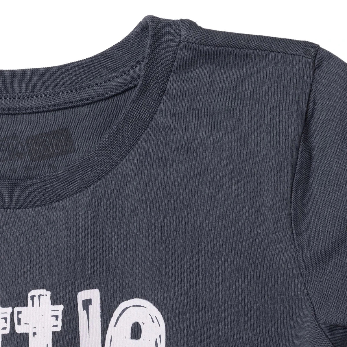 HelloBaby Boys T-shirt Slogan Print Crew Neck Short Sleeve - Charcoal