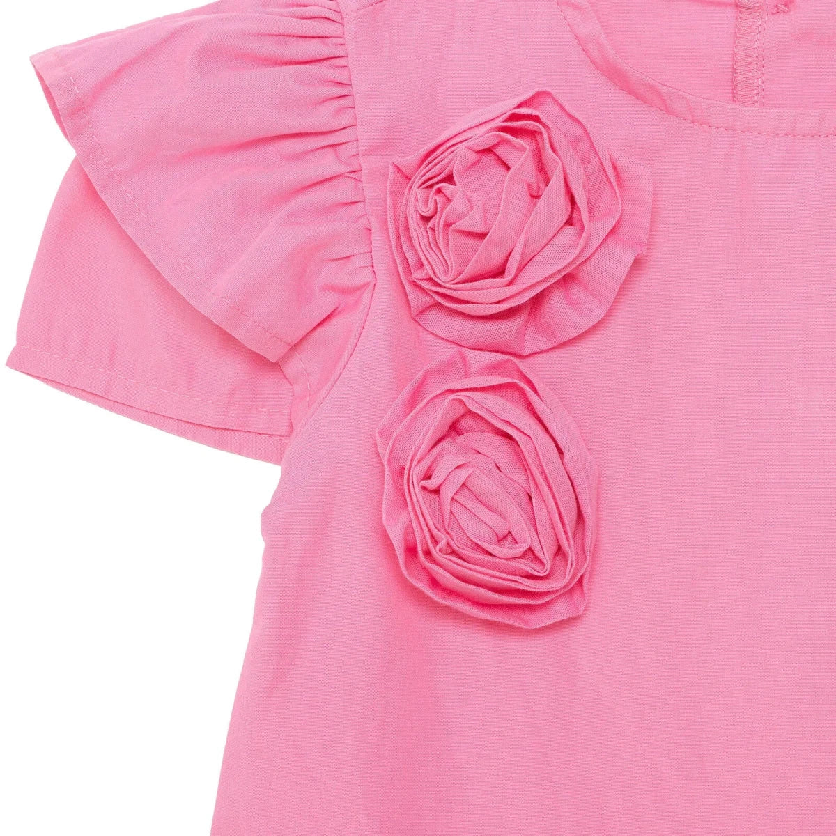HelloBaby Girls Dress Flower Flower Garden Crew Neck Short Sleeve - Pink
