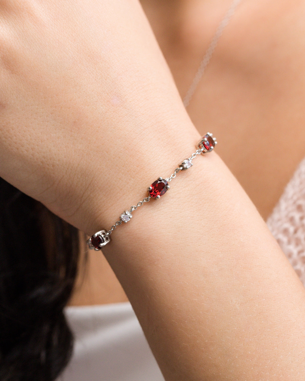 Mini Set 2 - Garnet Jewellery Set in Sterling Silver