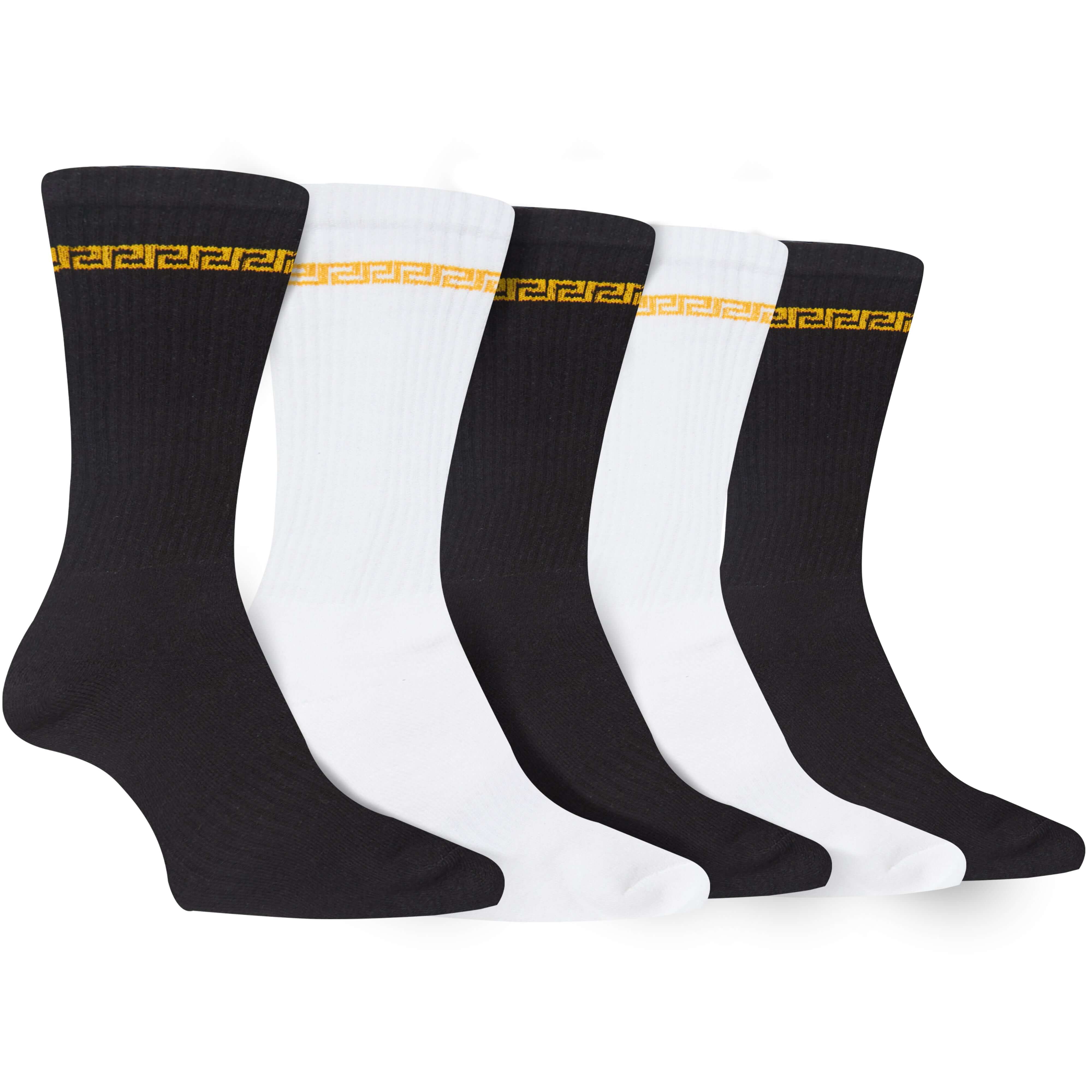 5 Pack Men's Greek Design Sparta Sport Socks Cotton Durable Blend for Sports Casual & Everyday Designer Wear by Sock Stack