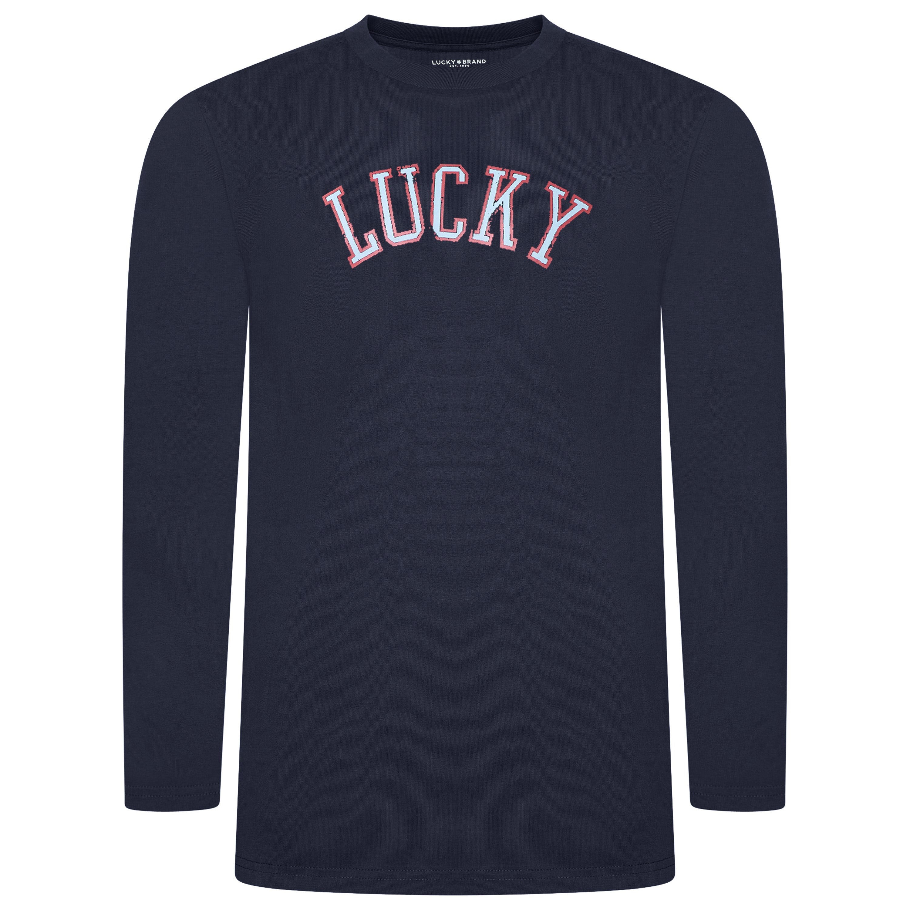 Lucky Brand Crew Neck & Closed Hem Flannel Pant Pyjama Set