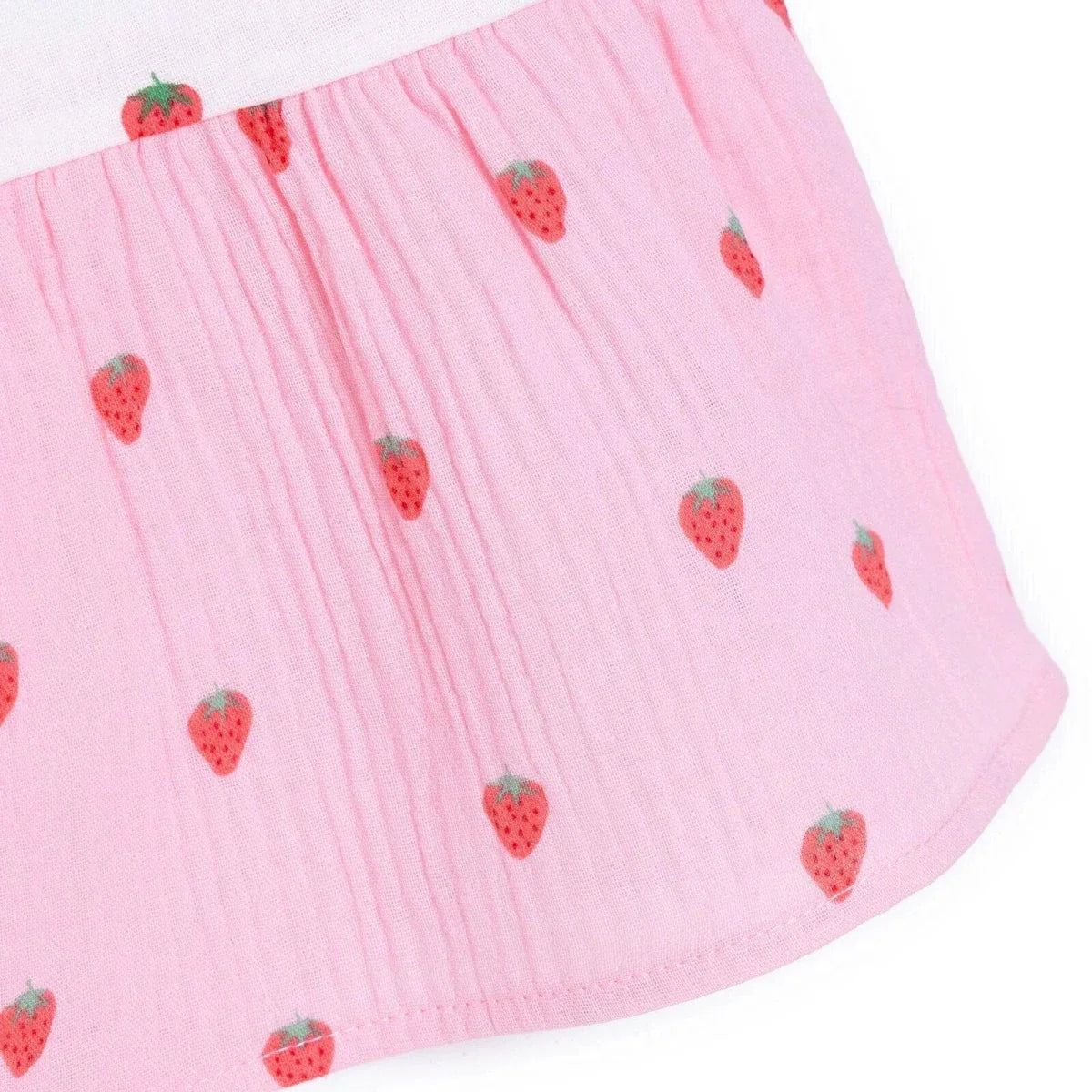 HelloBaby Girls Dress Buttoned Berry Belle Crew Neck Short Sleeve - Pink Printed