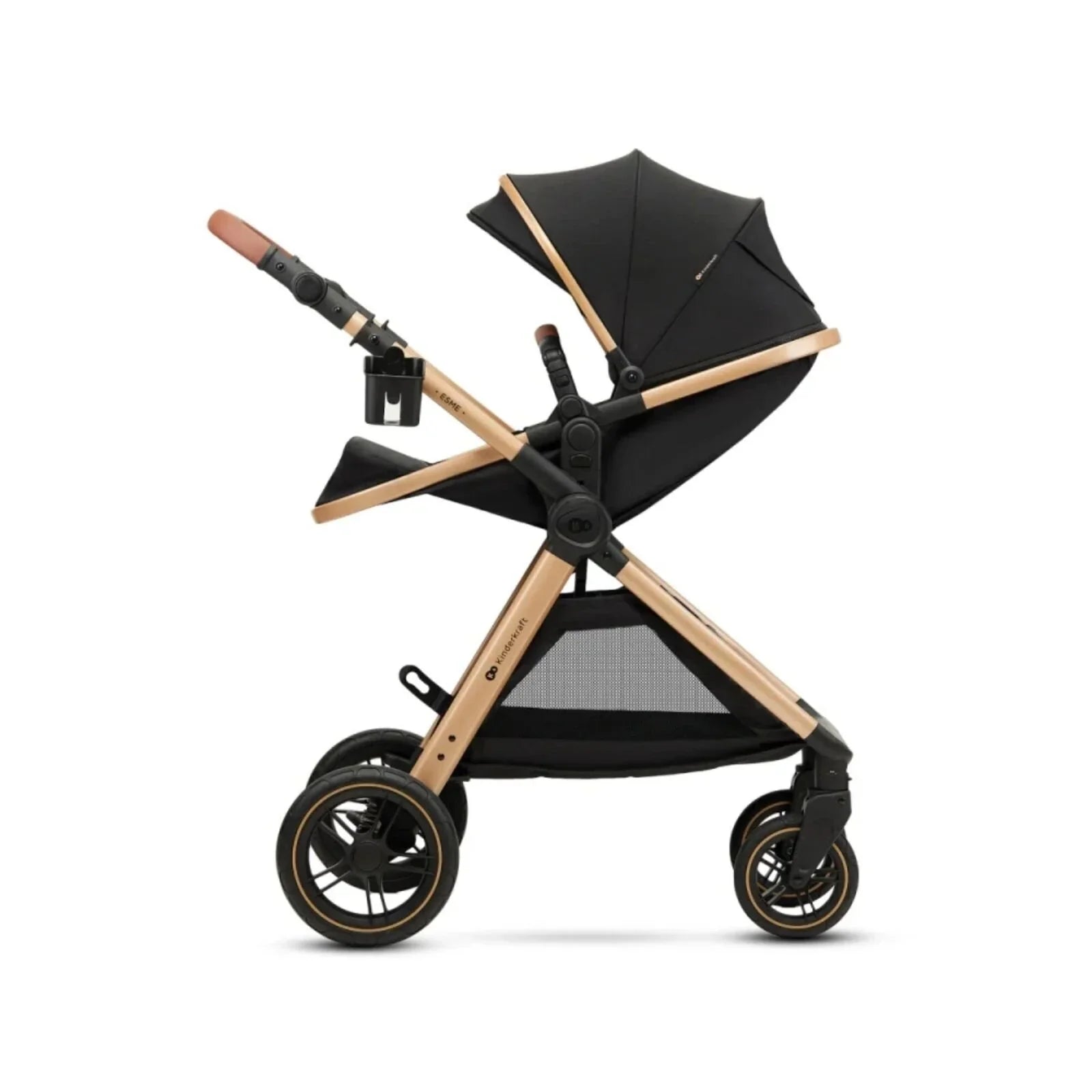 Kinderkraft Esme 3-in-1 Travel System with Mink Pro Car Seat - Pure Black