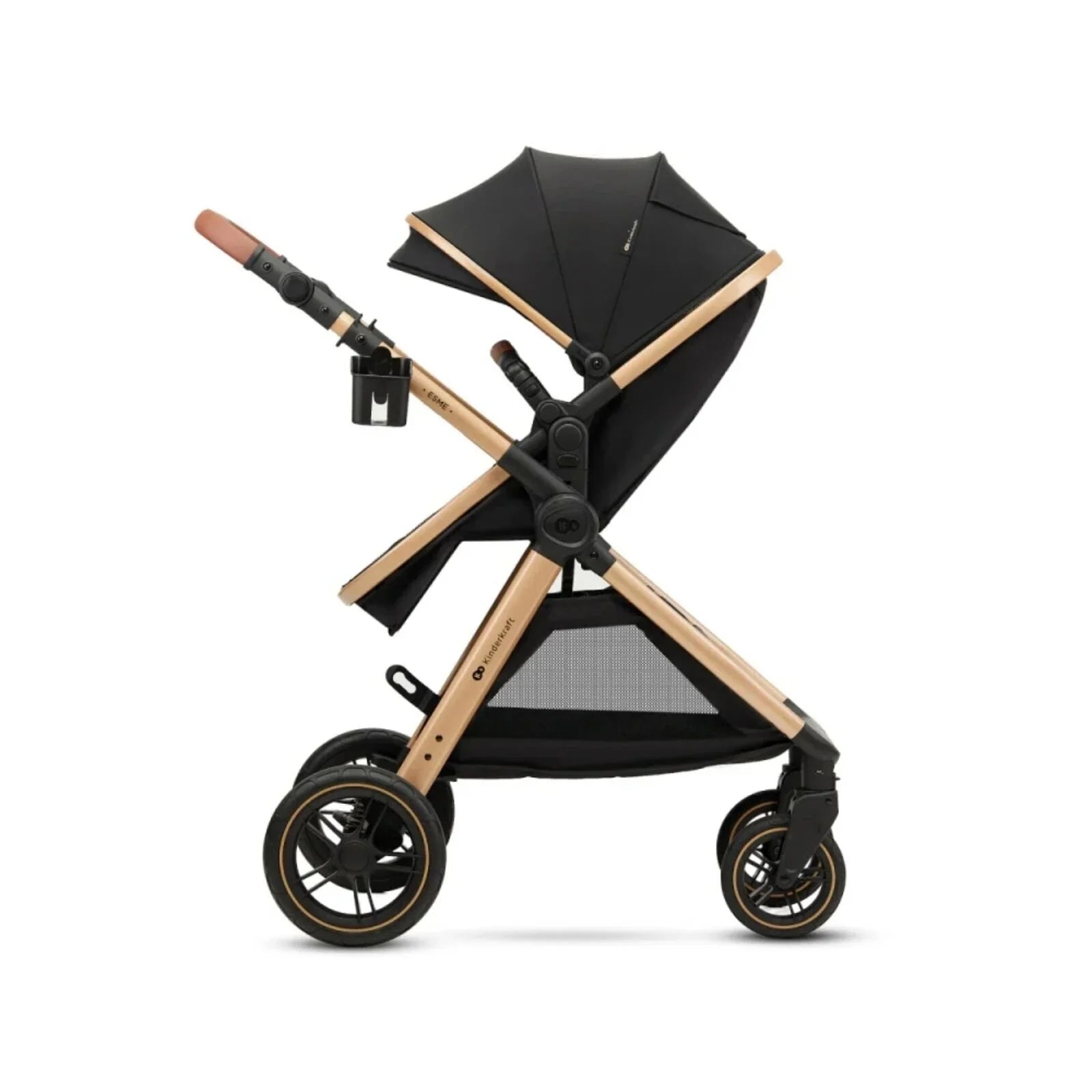 Kinderkraft Esme 3-in-1 Travel System with Mink Pro Car Seat - Pure Black