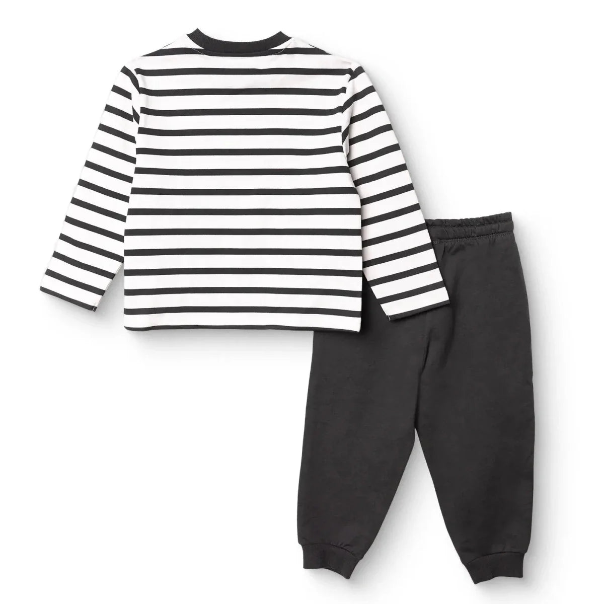 HelloBaby Boys Tracksuit Set Bear Print Lace-up Cool Boy Crew Neck Full Length Long Sleeve - Black Printed