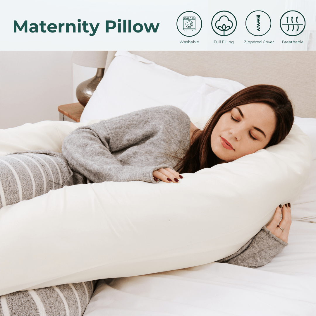 9 ft Maternity Pregnancy Pillow With Case - White