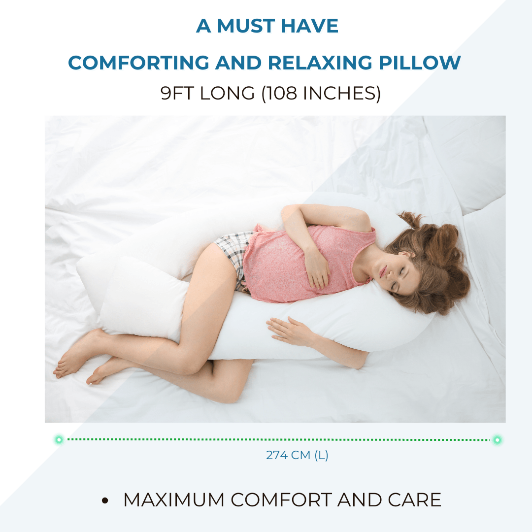 9 Ft Maternity Pillow And Case - Light Blue