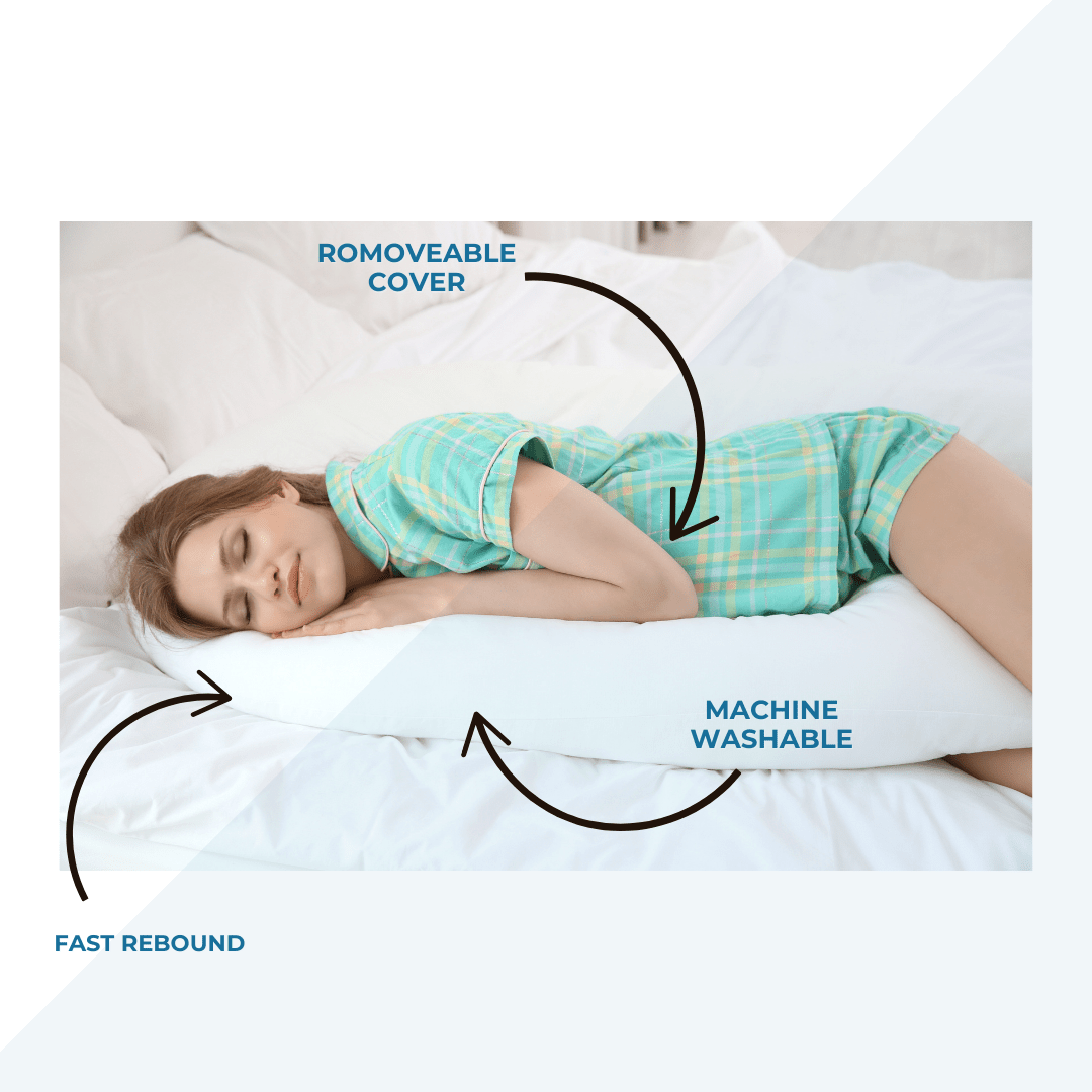9 ft Maternity Pregnancy Pillow With Case - White