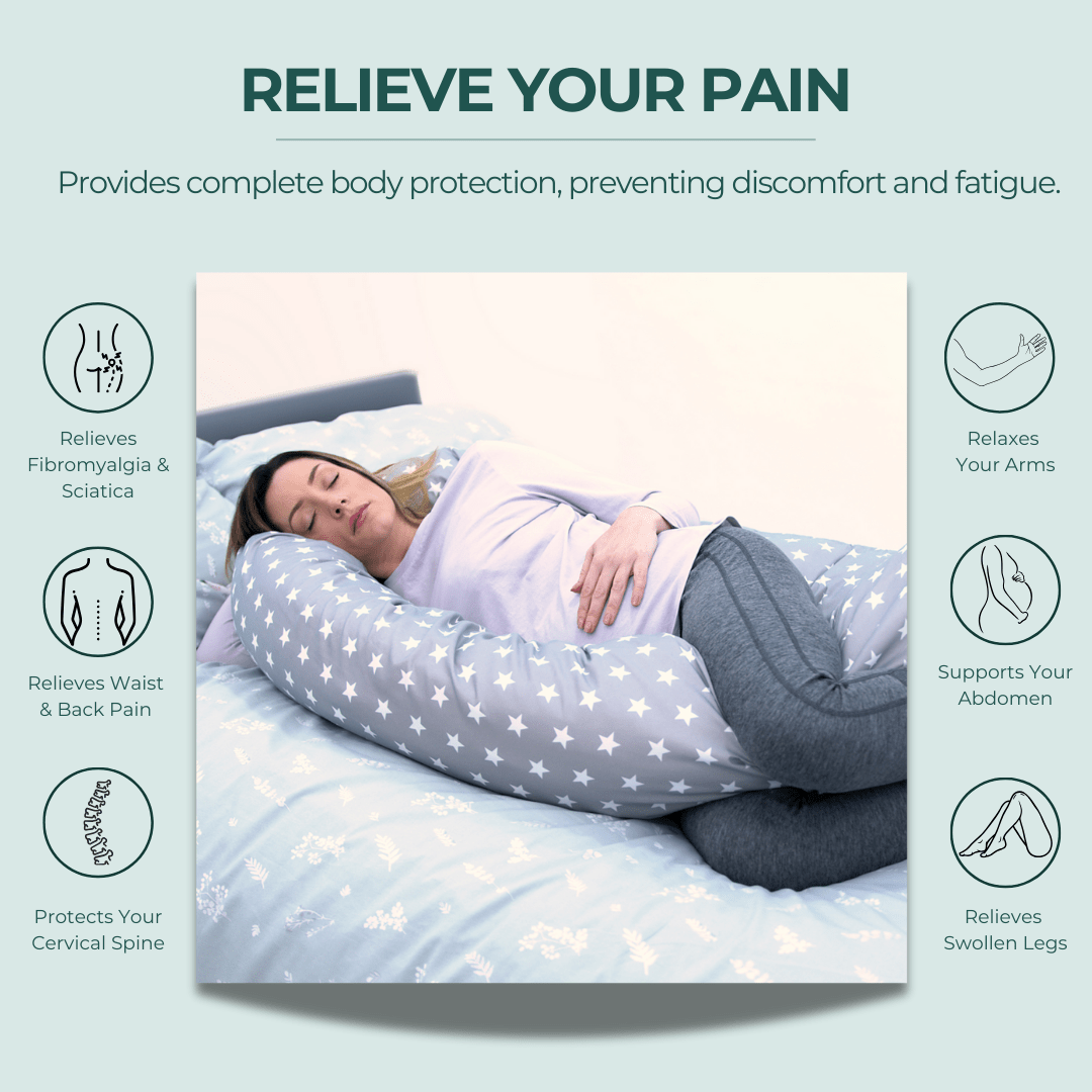 9 Ft Maternity Pillow And Case - Light Blue