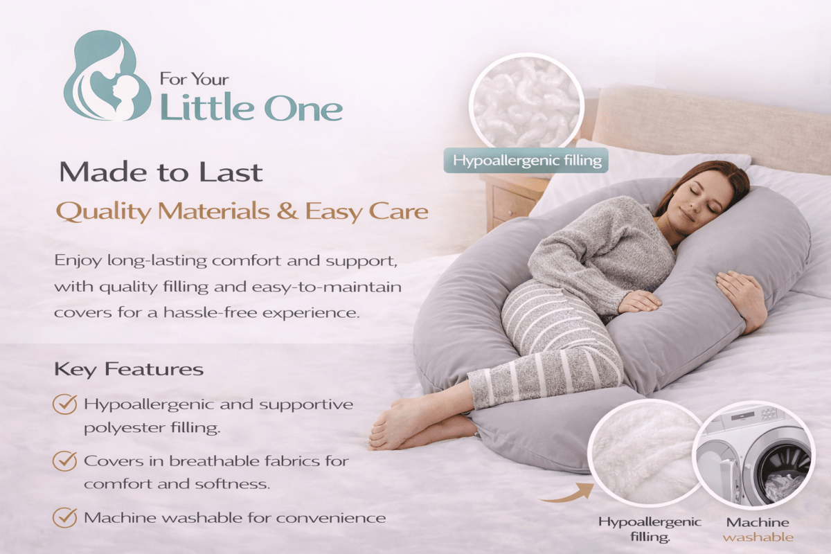 9 Ft Maternity Pillow And Case - White