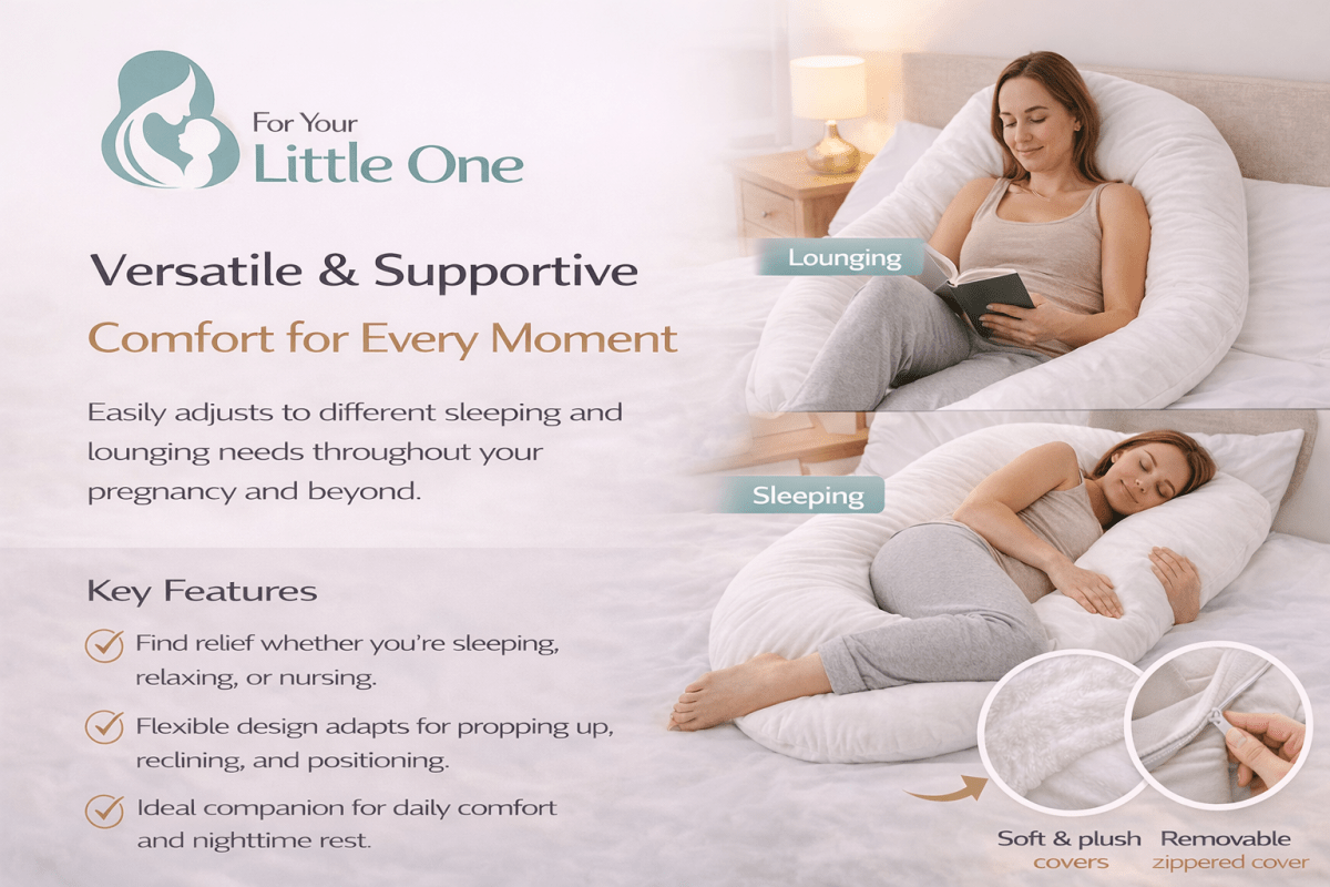 9 Foot Maternity Pillow And Case - Light Blue