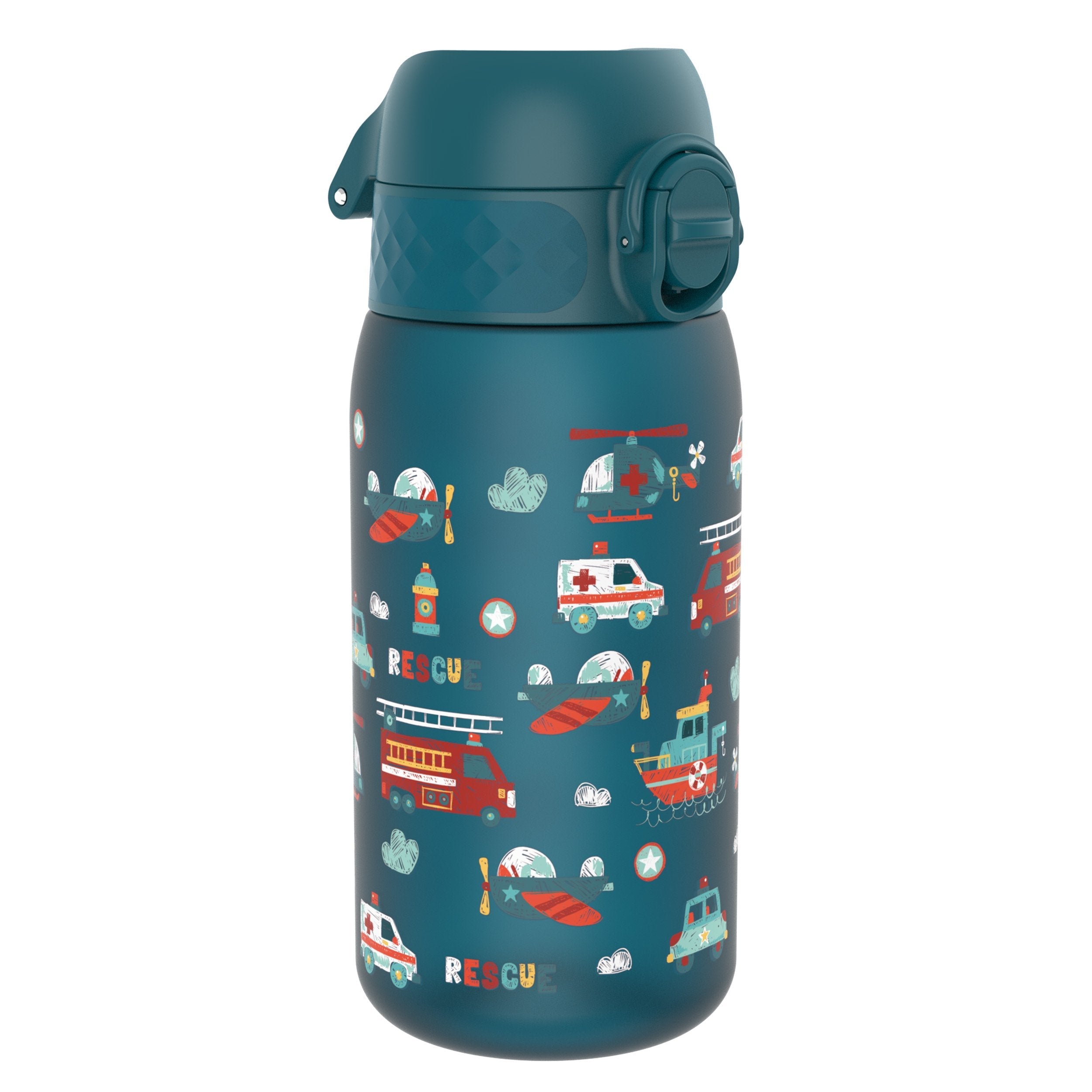 Leak Proof Kids Water Bottle, Recyclon, Rescue Vehicles, 350ml (12oz)