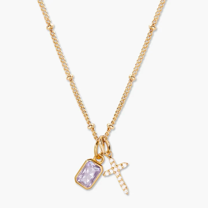 Cross Birthstone Necklace
