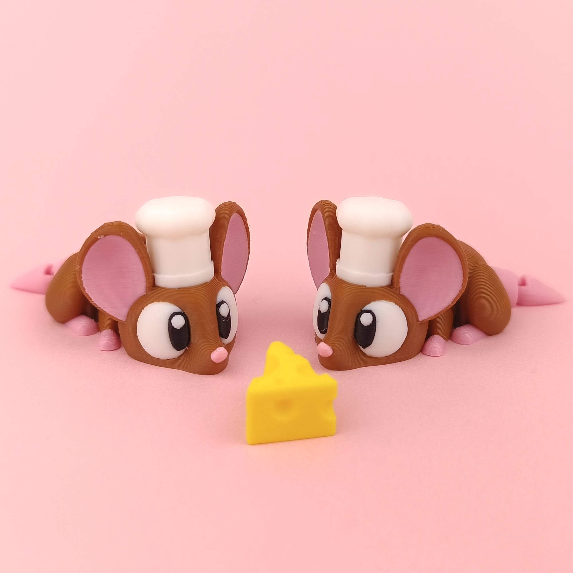 3D Printed Flexi Chef Mouse | Articulated Fidget Toy | Cute Desk Buddy | Keychain | Keyring Gift for Mouse Lovers
