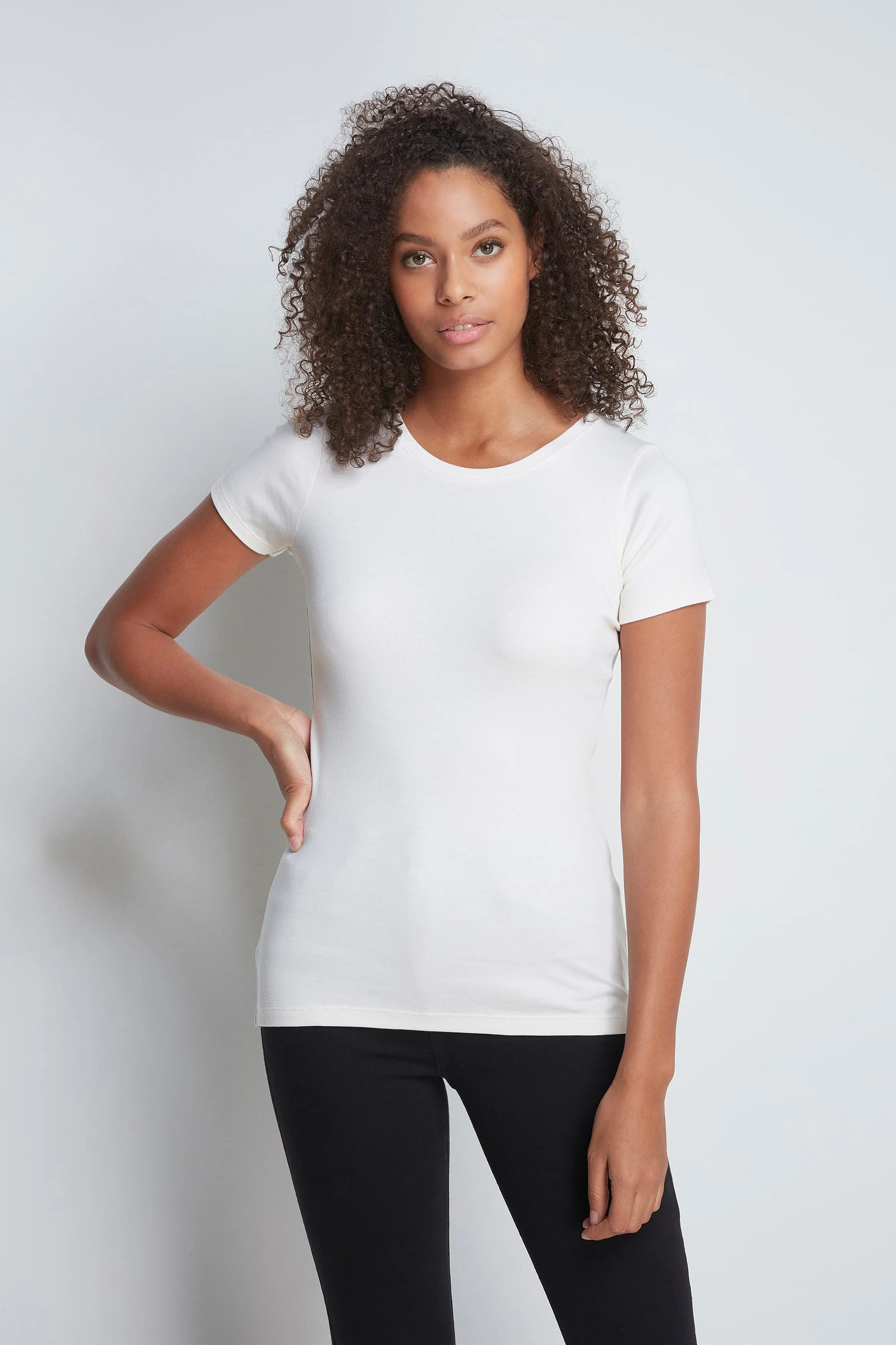 Short Sleeve Crew Neck Cotton Modal Blend T-shirt
