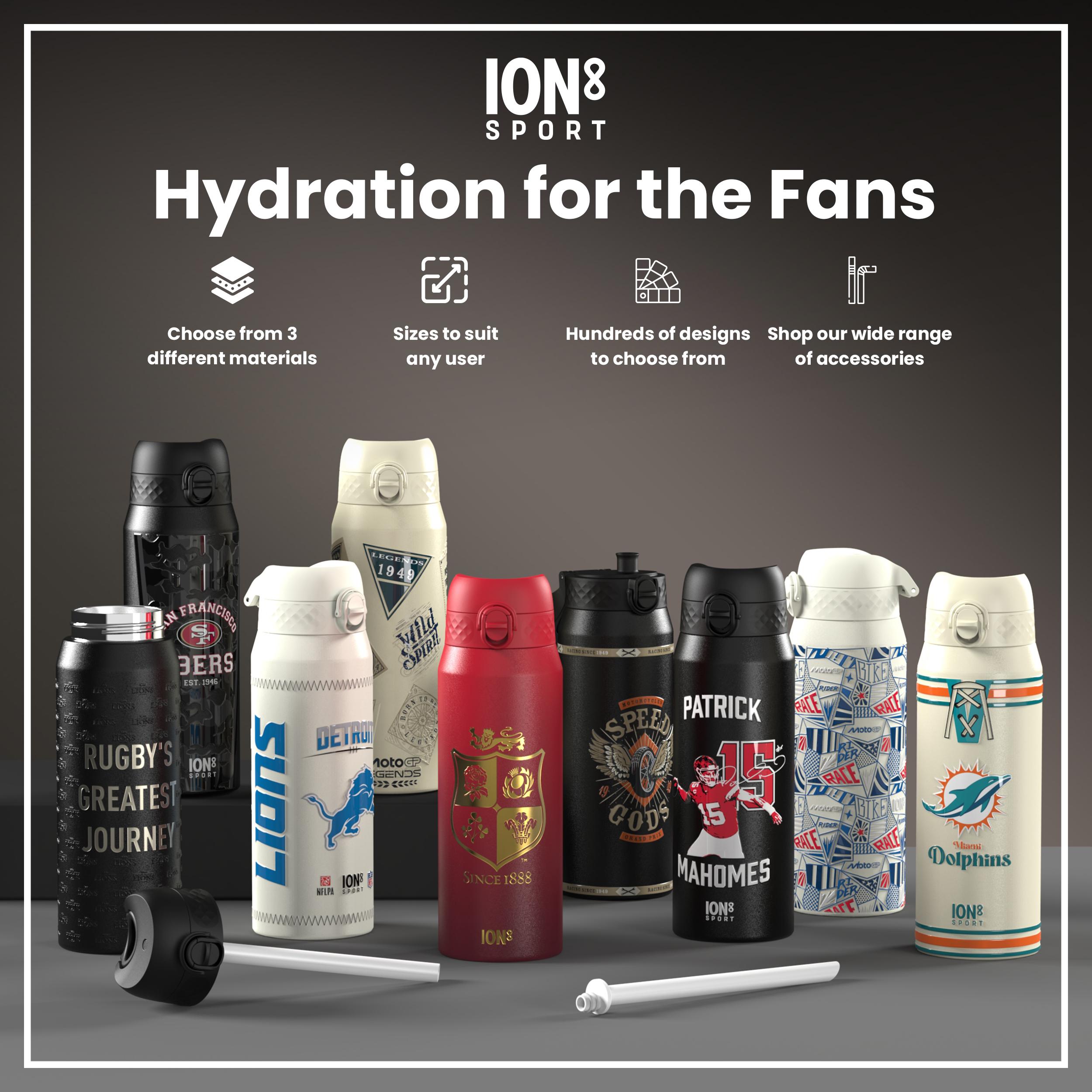 NFL x ION8 Insulated Steel Water Bottle, NFL Jets, 750ml (24oz)