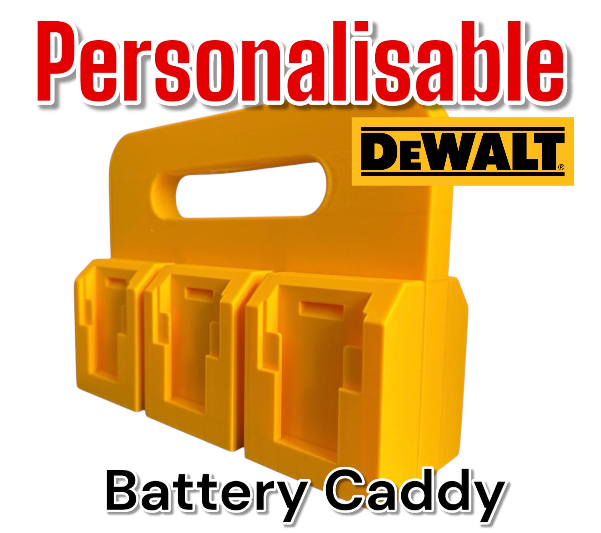 DeWalt XR 18v Battery Carrier for 4 or 6 Batteries | DIY Gift | Builders Gift | Gift For Dad | Personalisable | Christmas Gift Idea