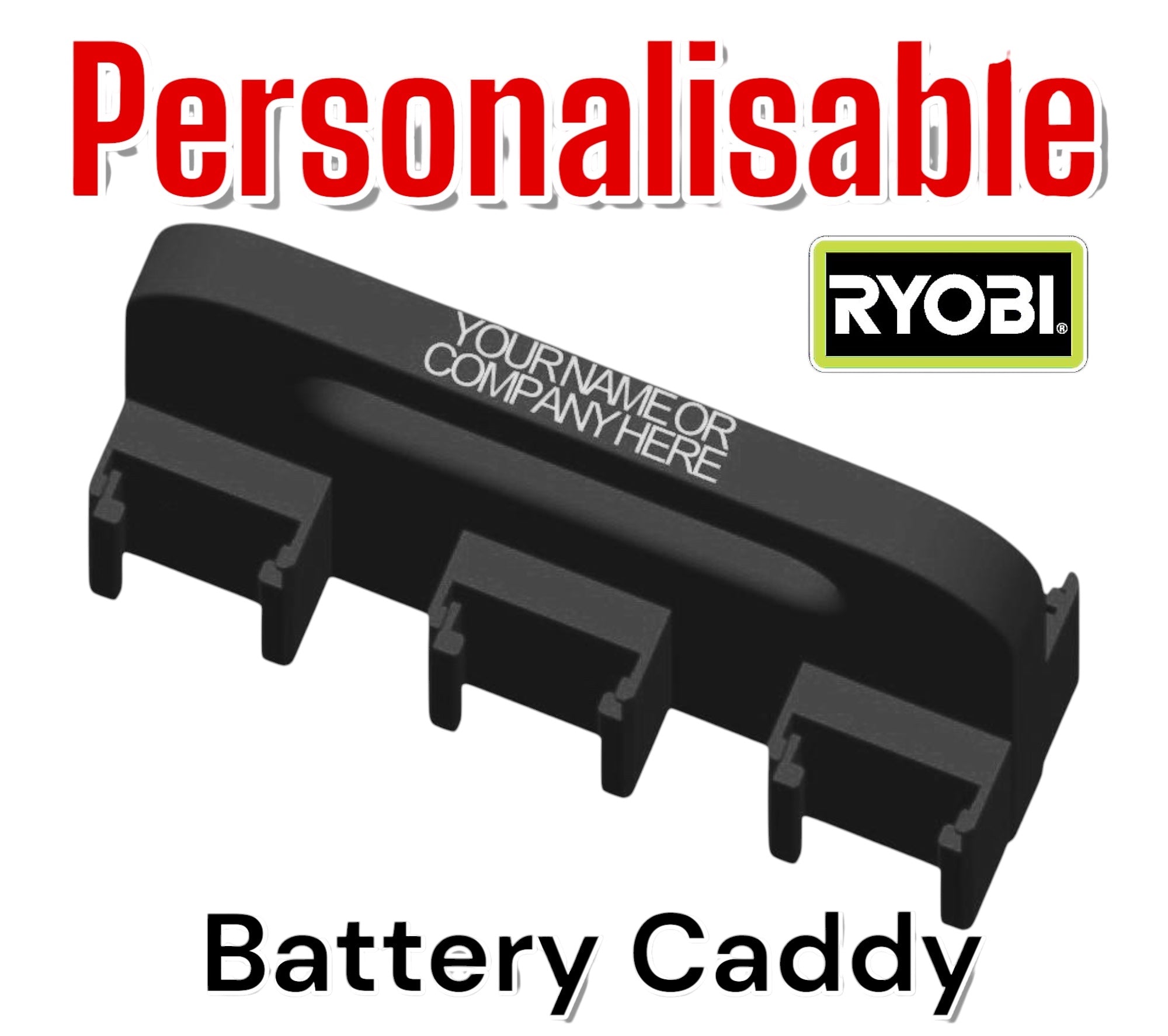 Ryobi One+ 18v Battery Carrier for 4 or 6 Batteries | DIY Gift | Builders Gift | Gift For Dad | Personalisable | Christmas Gift Idea