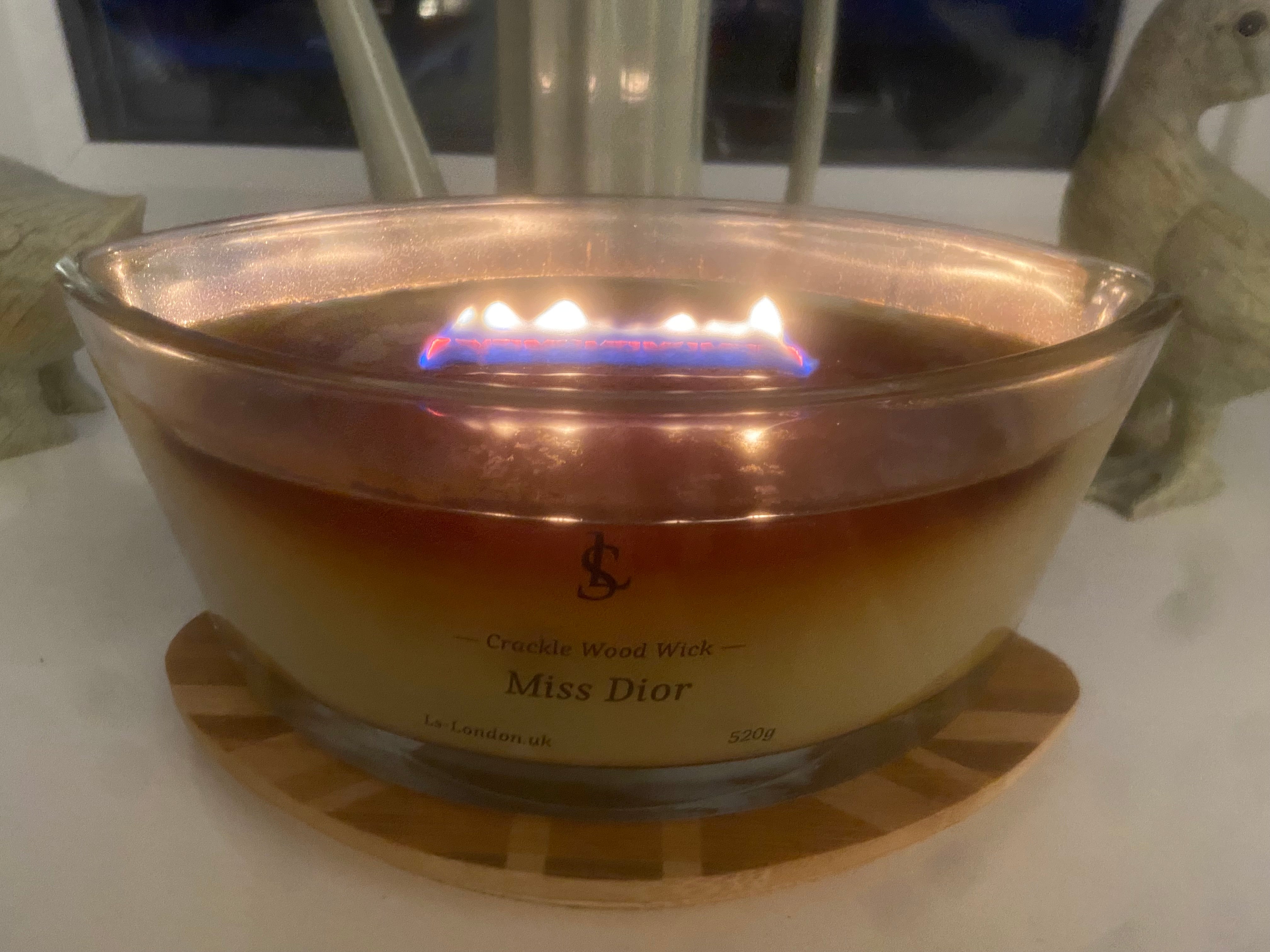 Large Ellipse 520g Crackle Wood Wick Candle