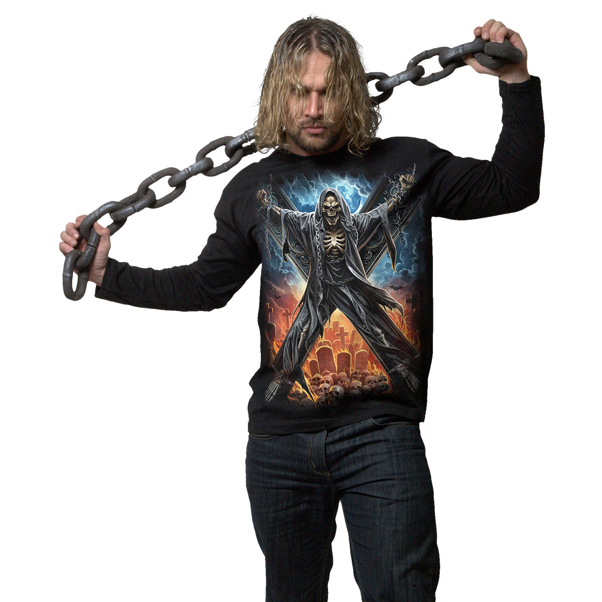 CROSSED OVER - Longsleeve T-Shirt Black