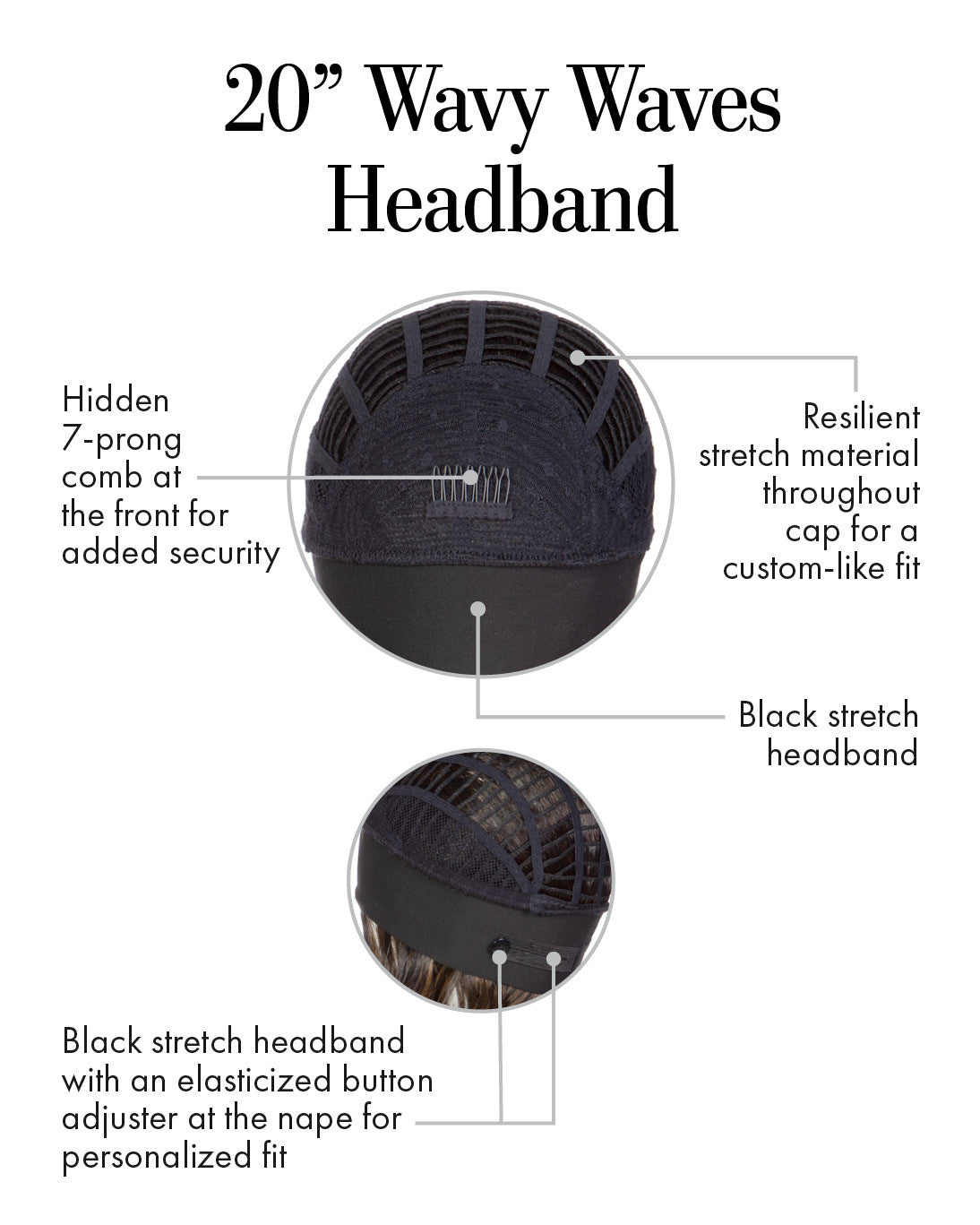 20" Wavy Waves Headband Wig by Hairuwear • Kim Kimble Collection