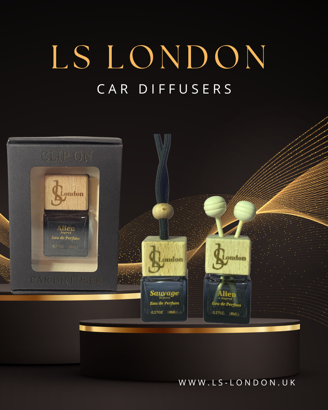 Black Opium Inspired Fragrance 8ml Hanging Or Clip on Car Diffuser