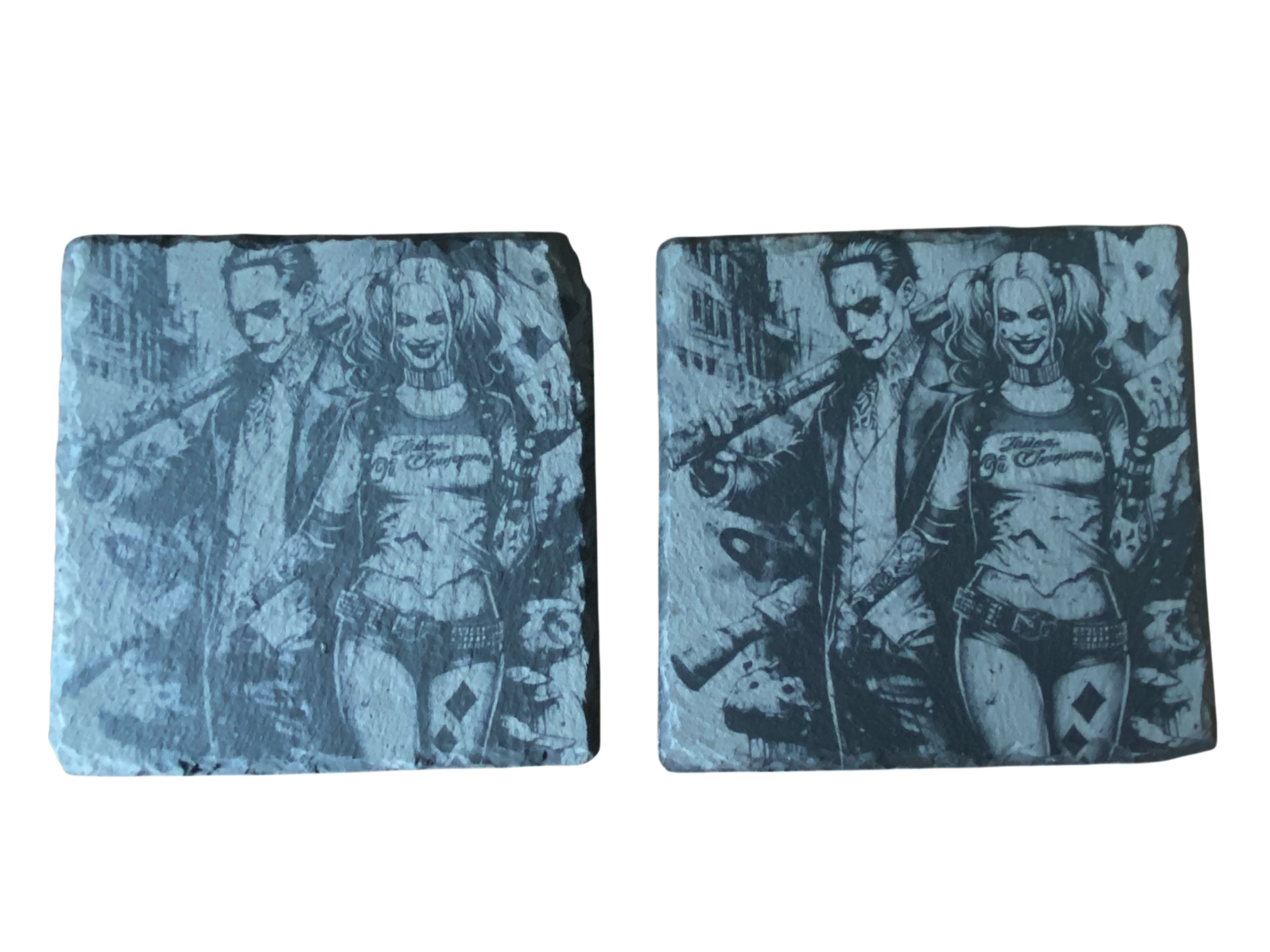 Joker Laser Engraved Slate Coasters