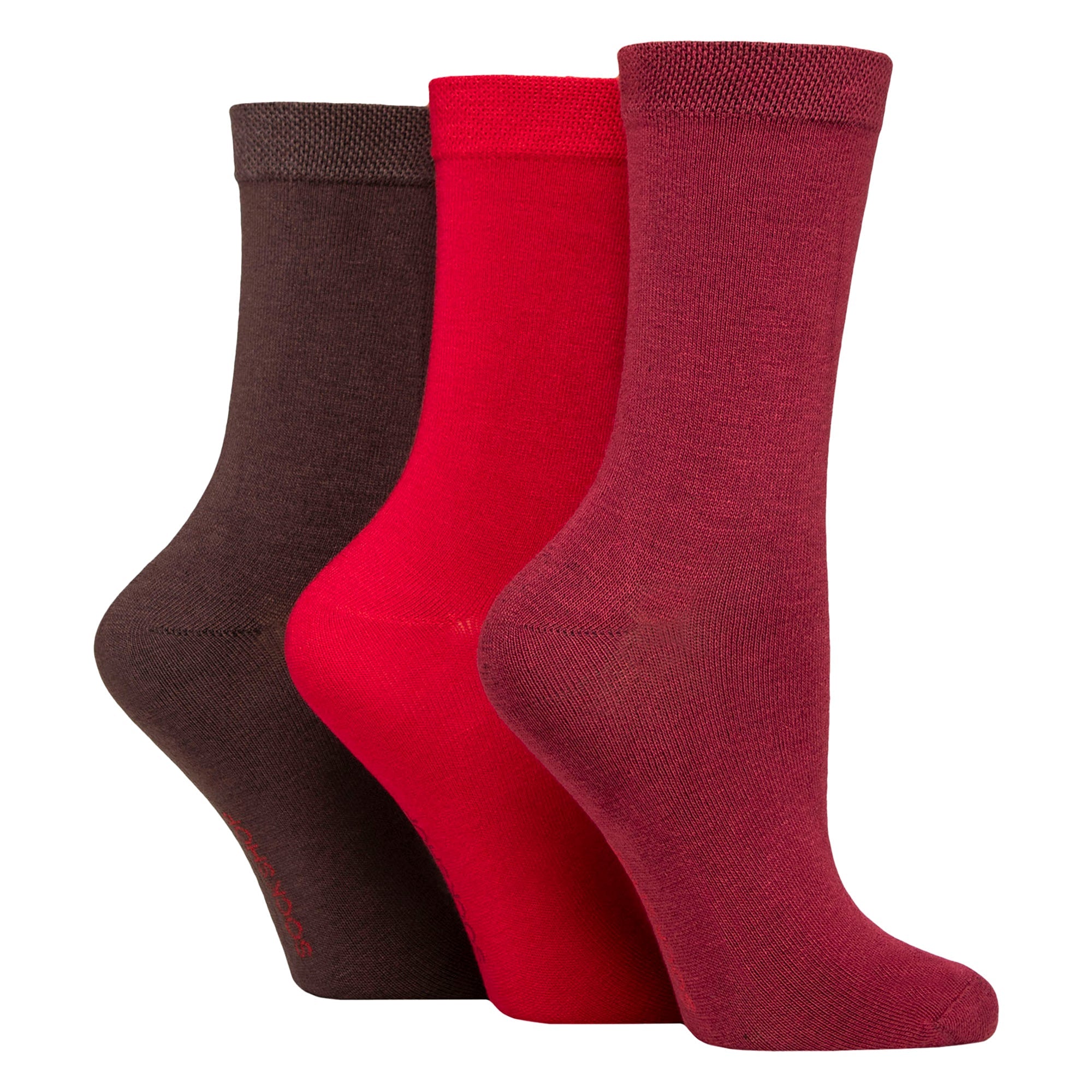 3 Pack Ladies Plain Bamboo Socks - Soft Breathable Everyday Comfort Socks