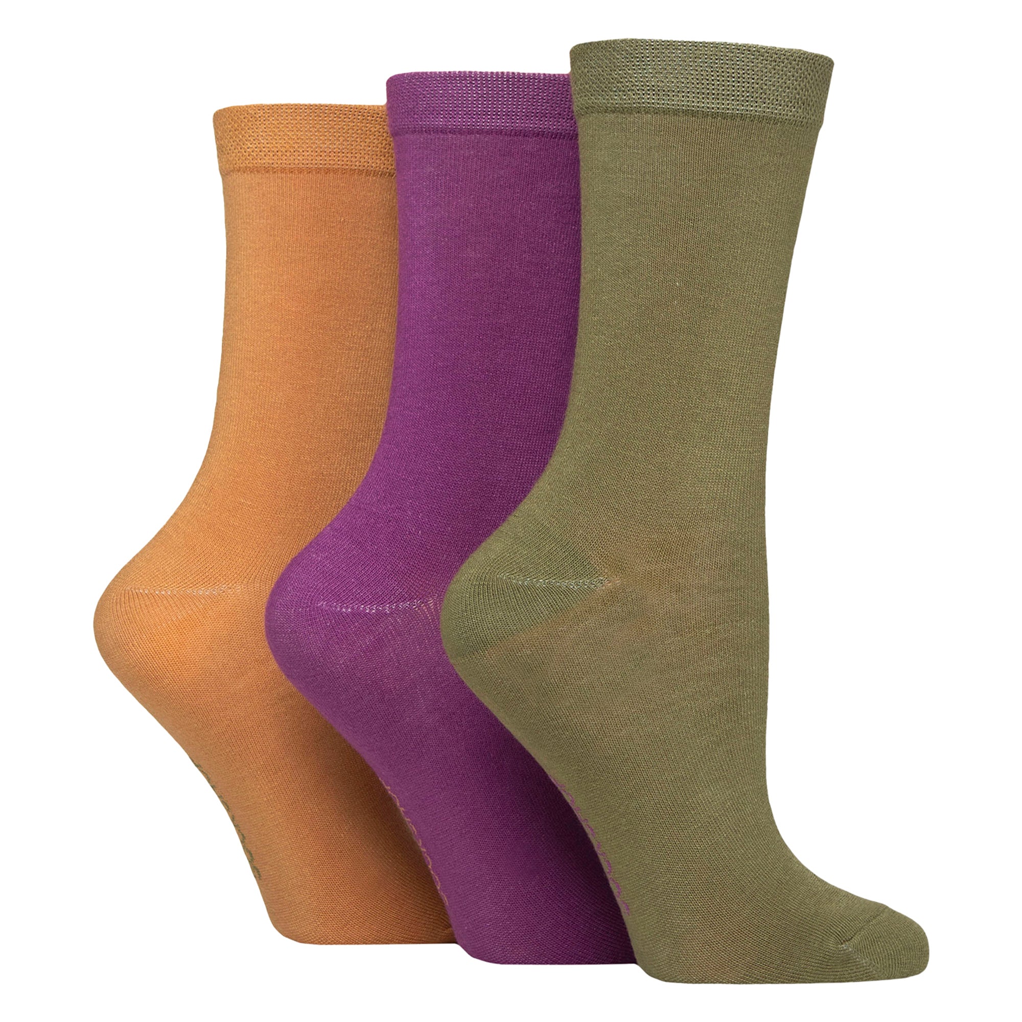 3 Pack Ladies Plain Bamboo Socks - Soft Breathable Everyday Comfort Socks