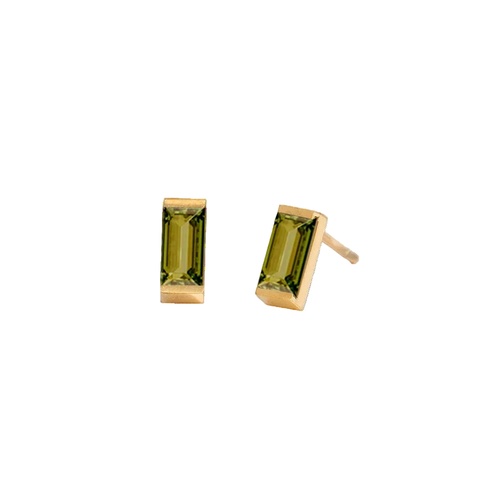 Rectangle Birthstone Earrings