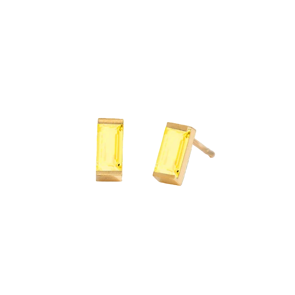 Rectangle Birthstone Earrings