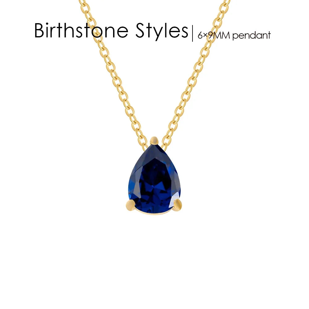 Teardrop Birthstone Necklace