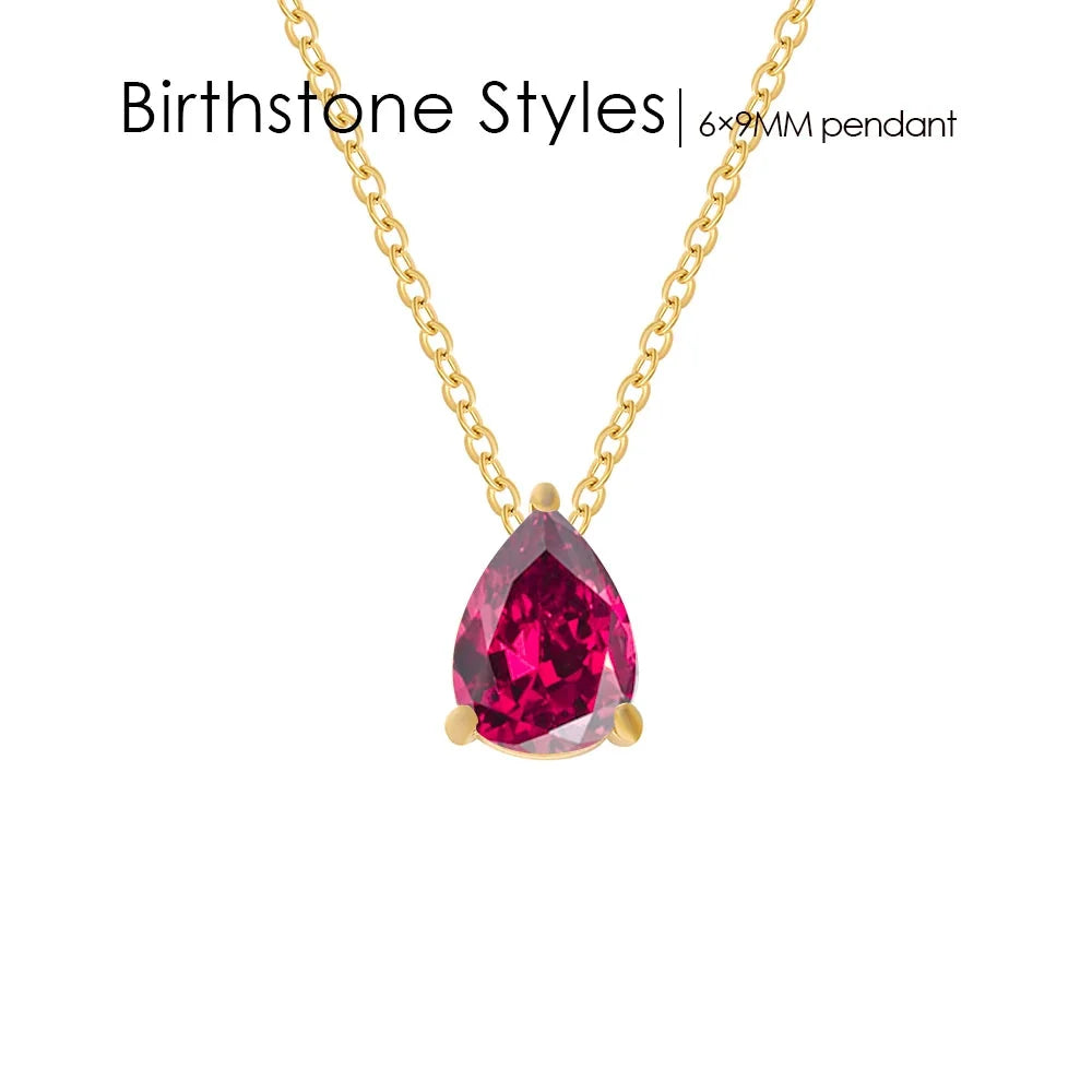 Teardrop Birthstone Necklace