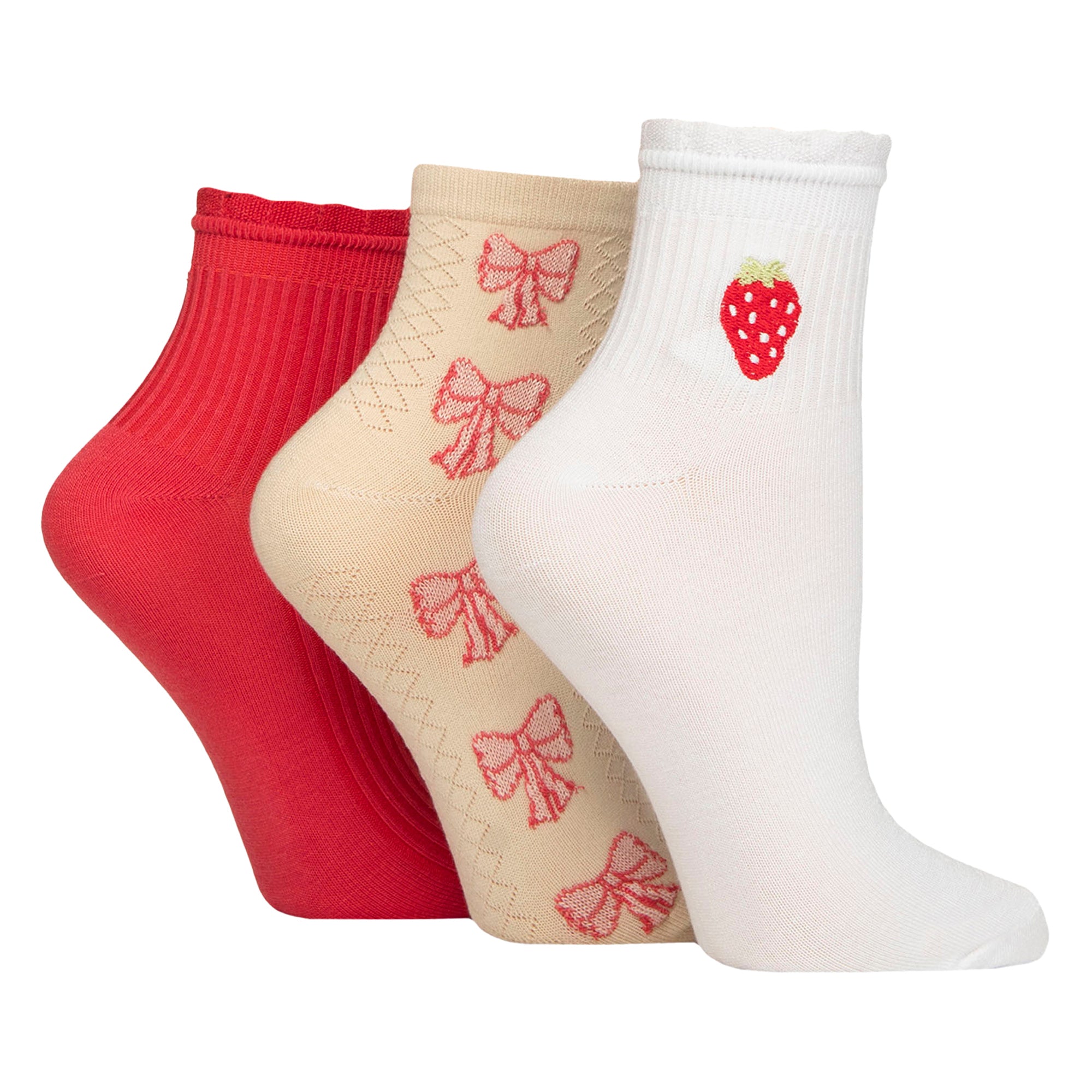 3 Pack Ladies Ribbed Anklet Socks with Frill Welt - Soft Stylish Everyday Fit