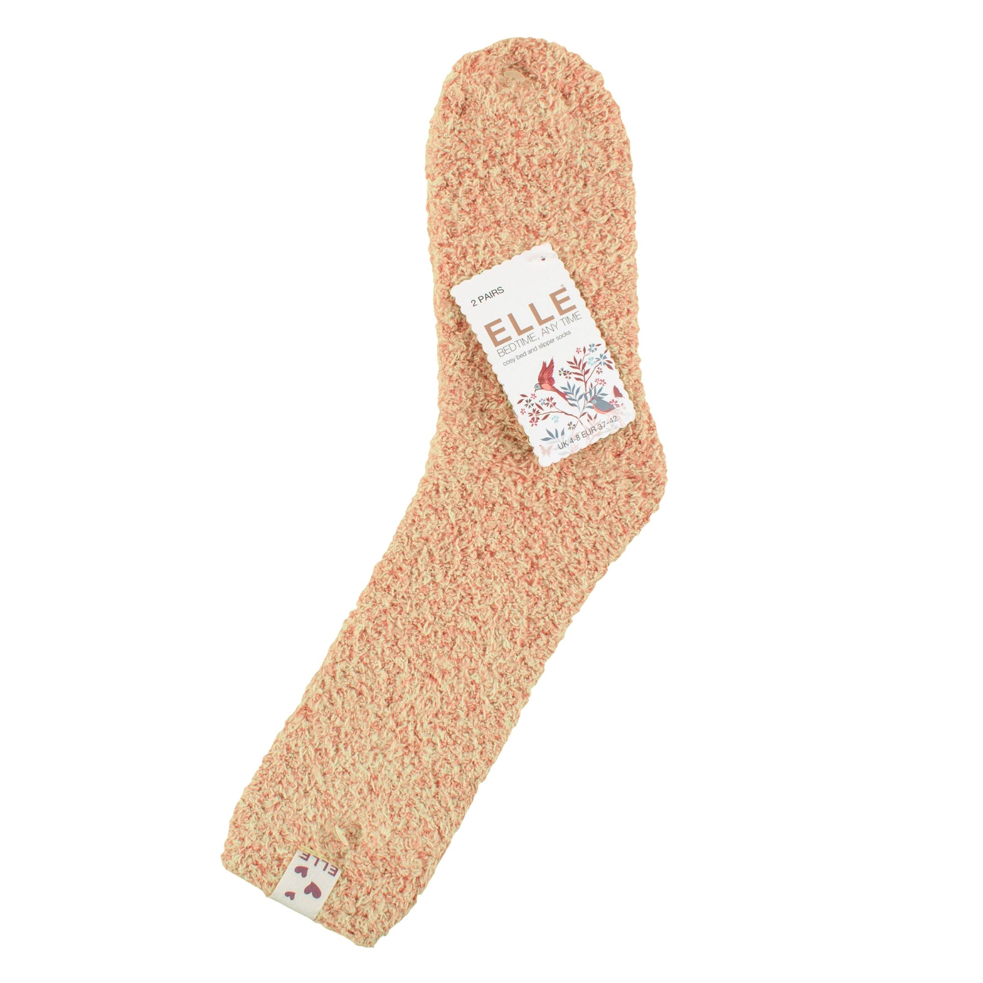 2 Pack Ladies Two Tone Cosy Bed and Home Socks - Warm Soft Relaxing Comfort