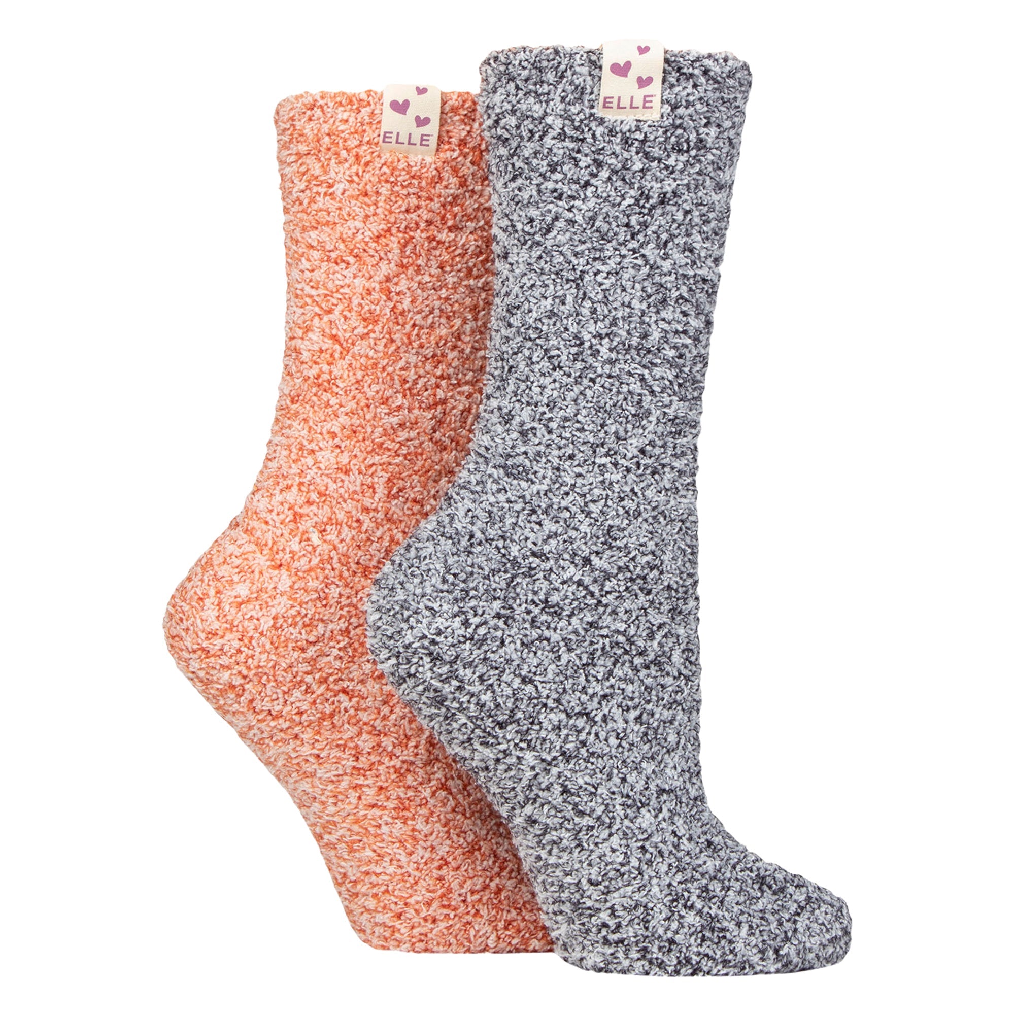 2 Pack Ladies Two Tone Cosy Bed and Home Socks - Warm Soft Relaxing Comfort