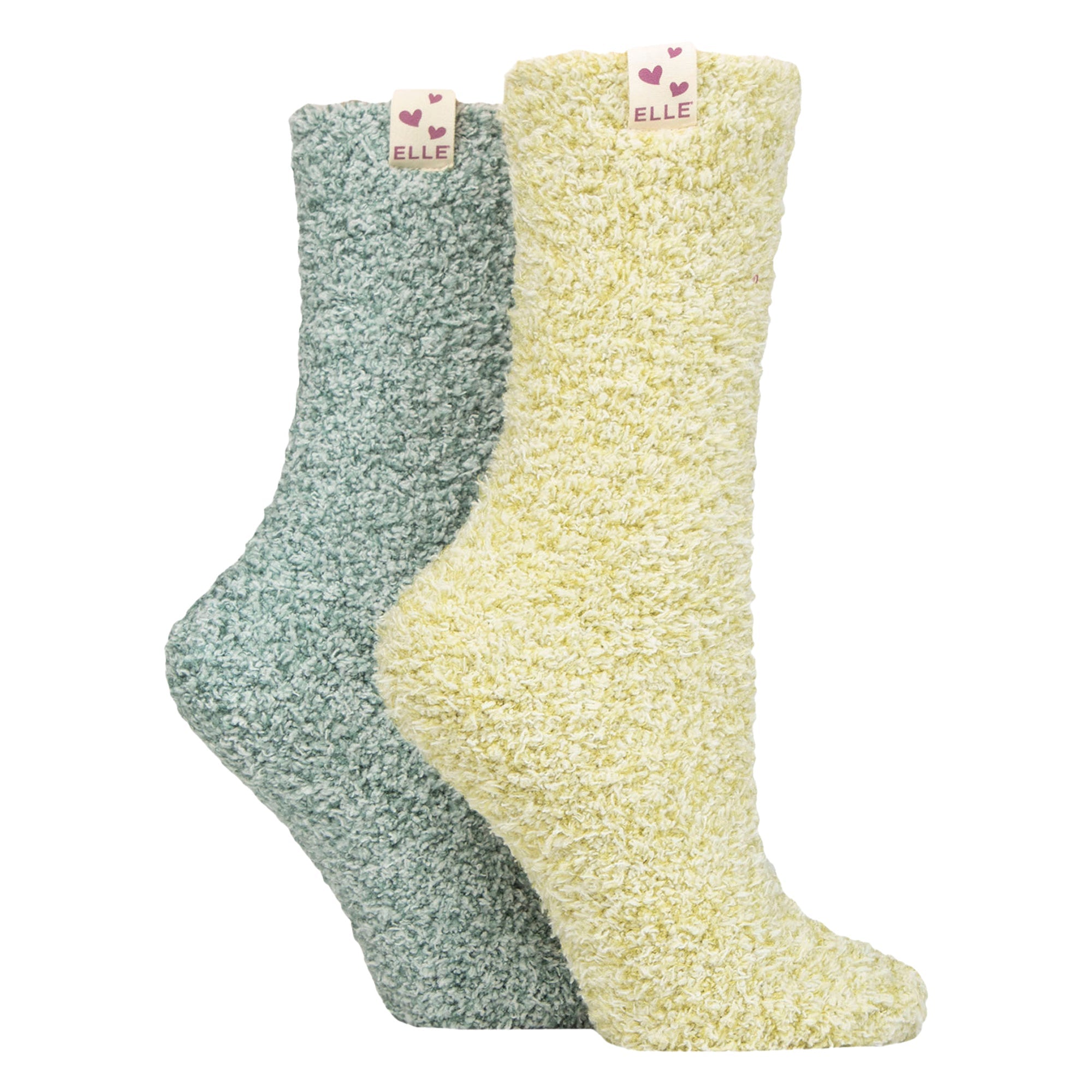 2 Pack Ladies Two Tone Cosy Bed and Home Socks - Warm Soft Relaxing Comfort