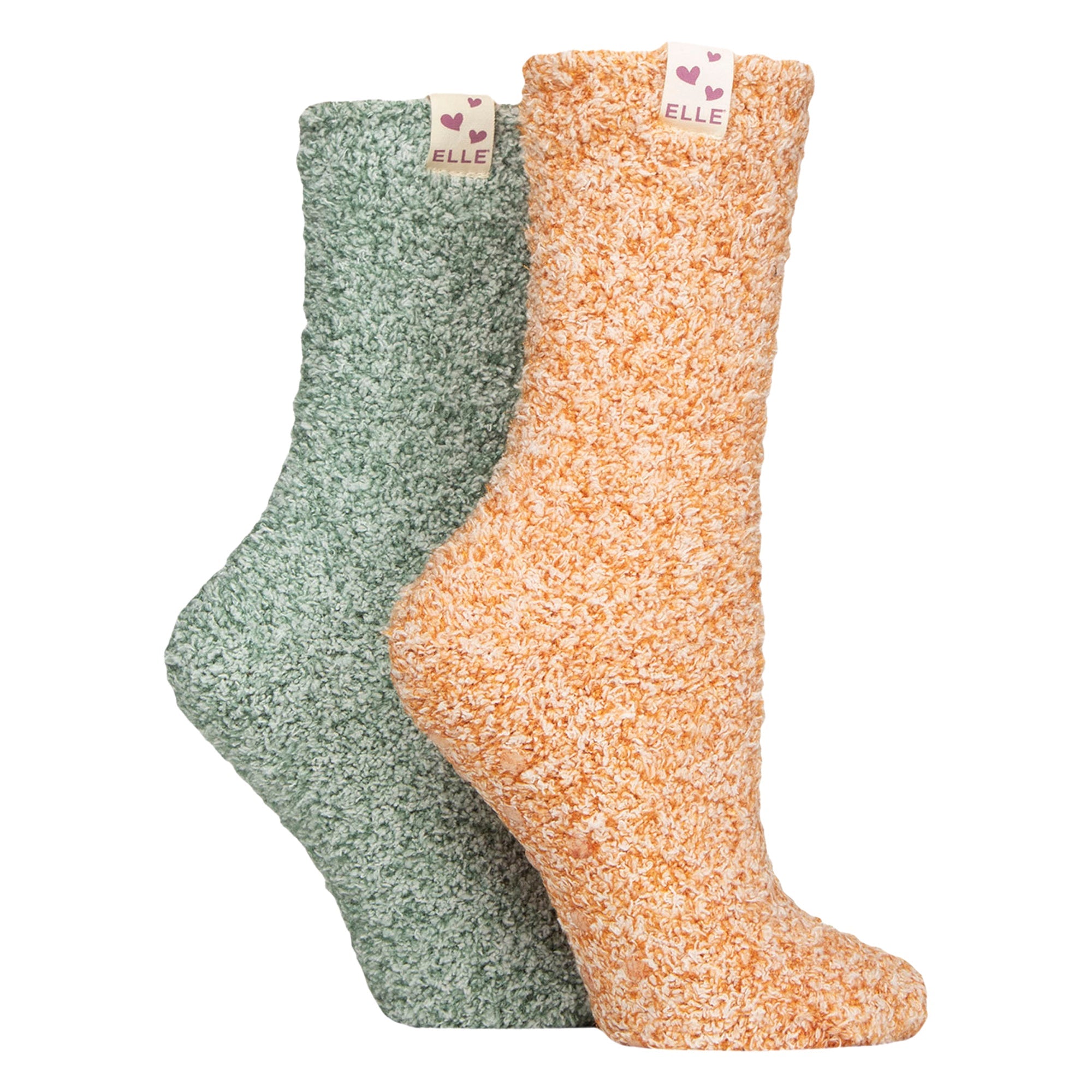 2 Pack Ladies Two Tone Cosy Bed and Home Socks - Warm Soft Relaxing Comfort