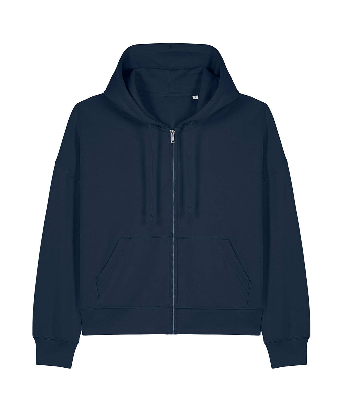 Organic Dropped Shoulder Zipped Hoodie: Womens