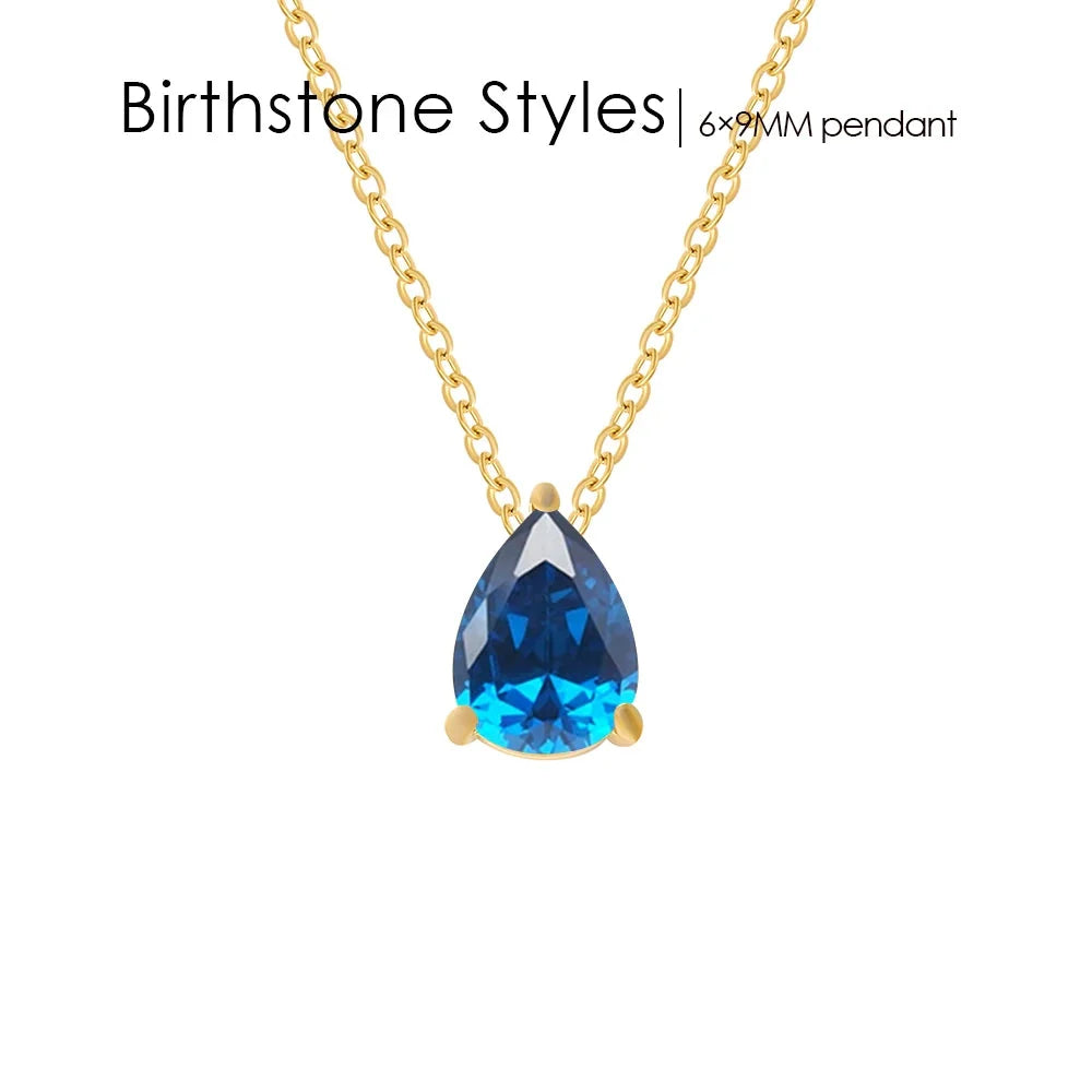 Teardrop Birthstone Necklace