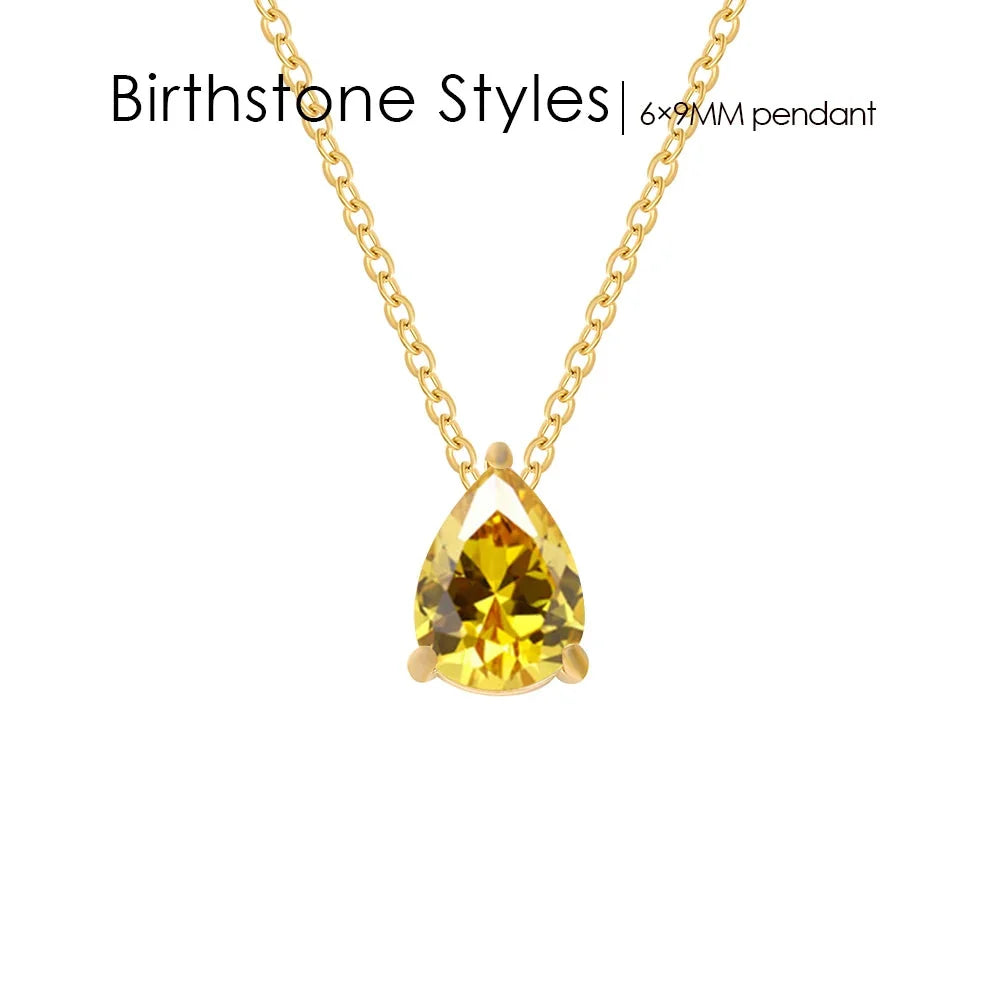 Teardrop Birthstone Necklace