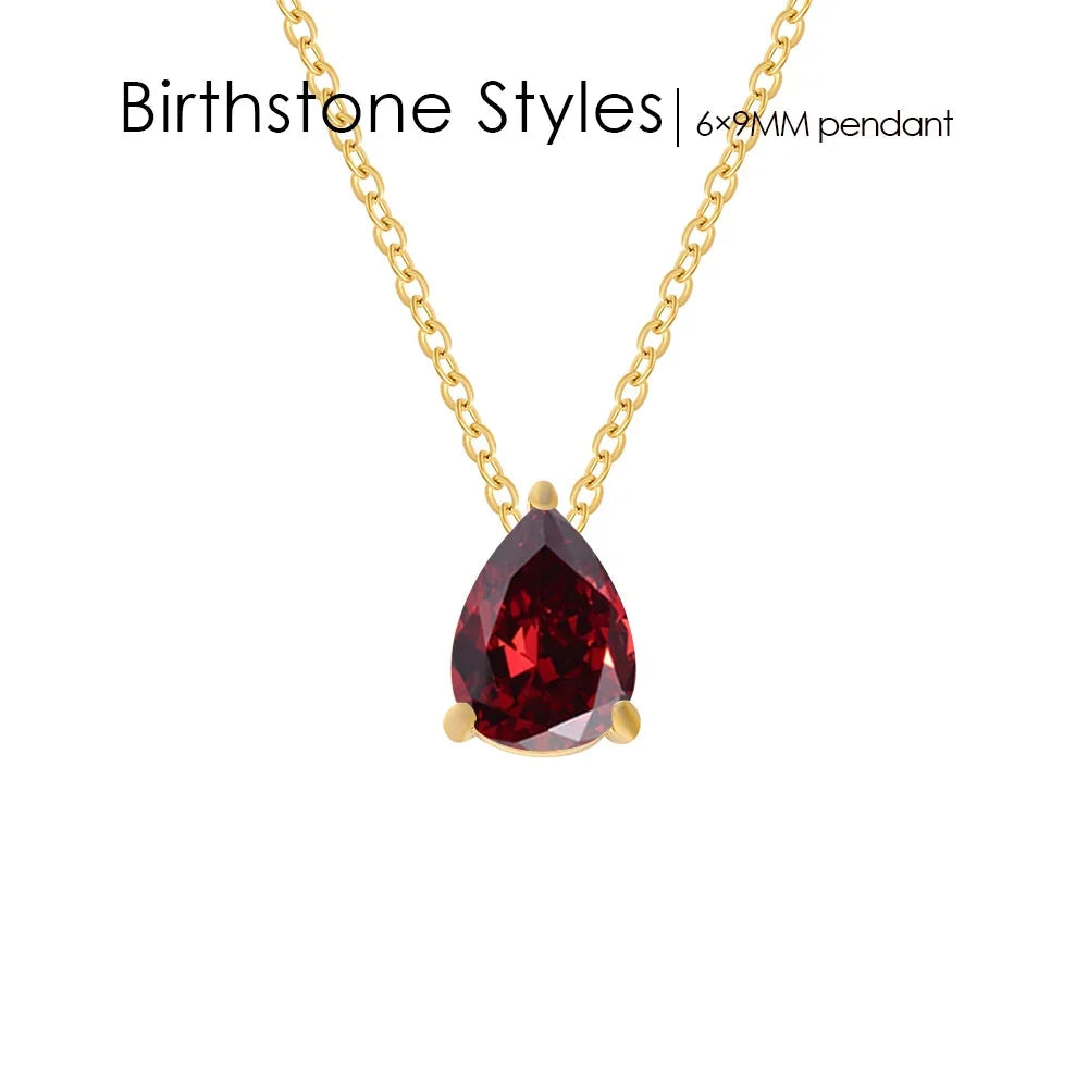 Teardrop Birthstone Necklace