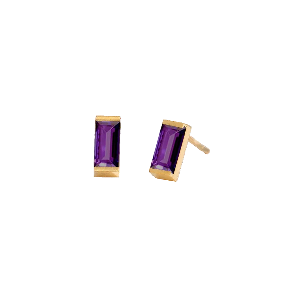 Rectangle Birthstone Earrings