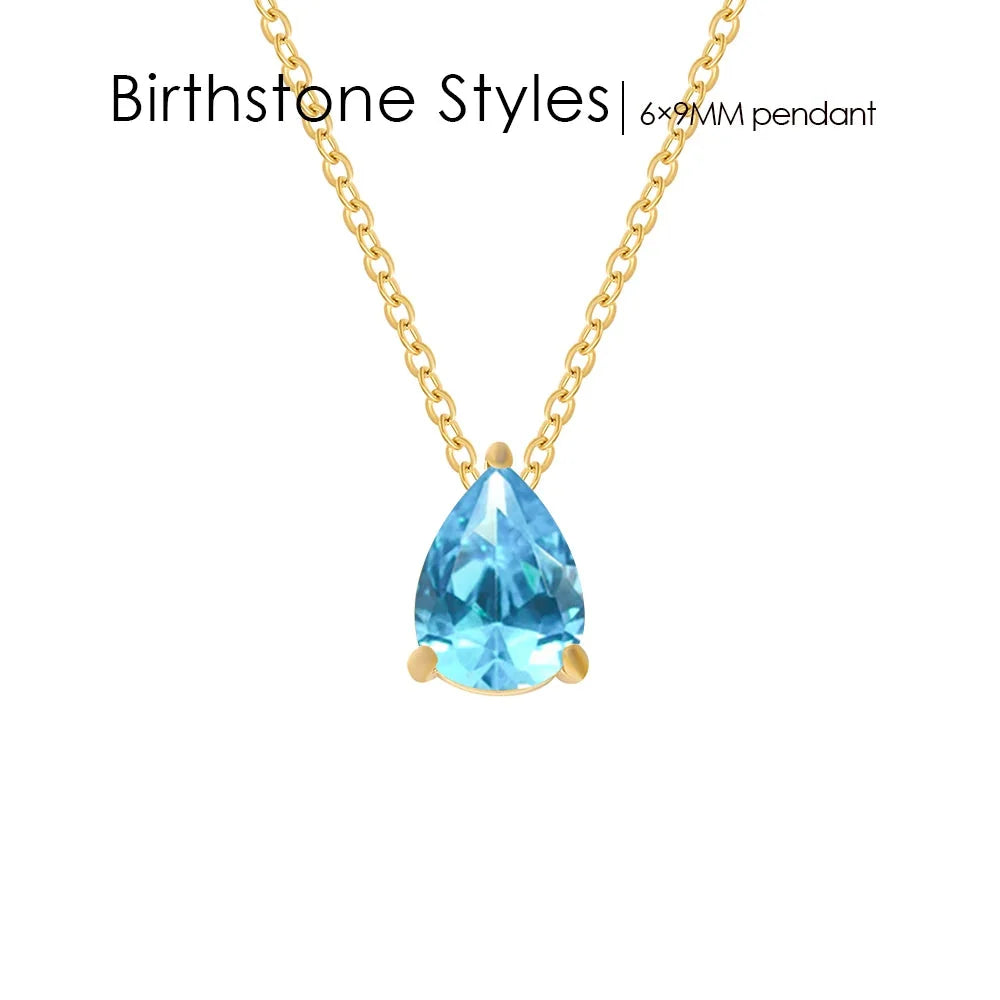 Teardrop Birthstone Necklace