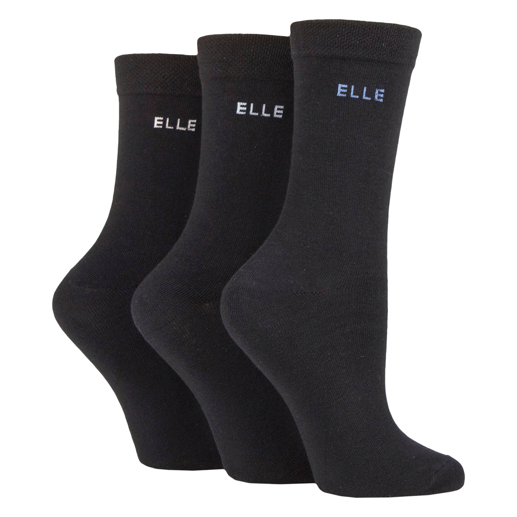 3 Pack Ladies Plain Cotton Socks - Soft Breathable Everyday Comfort Fit